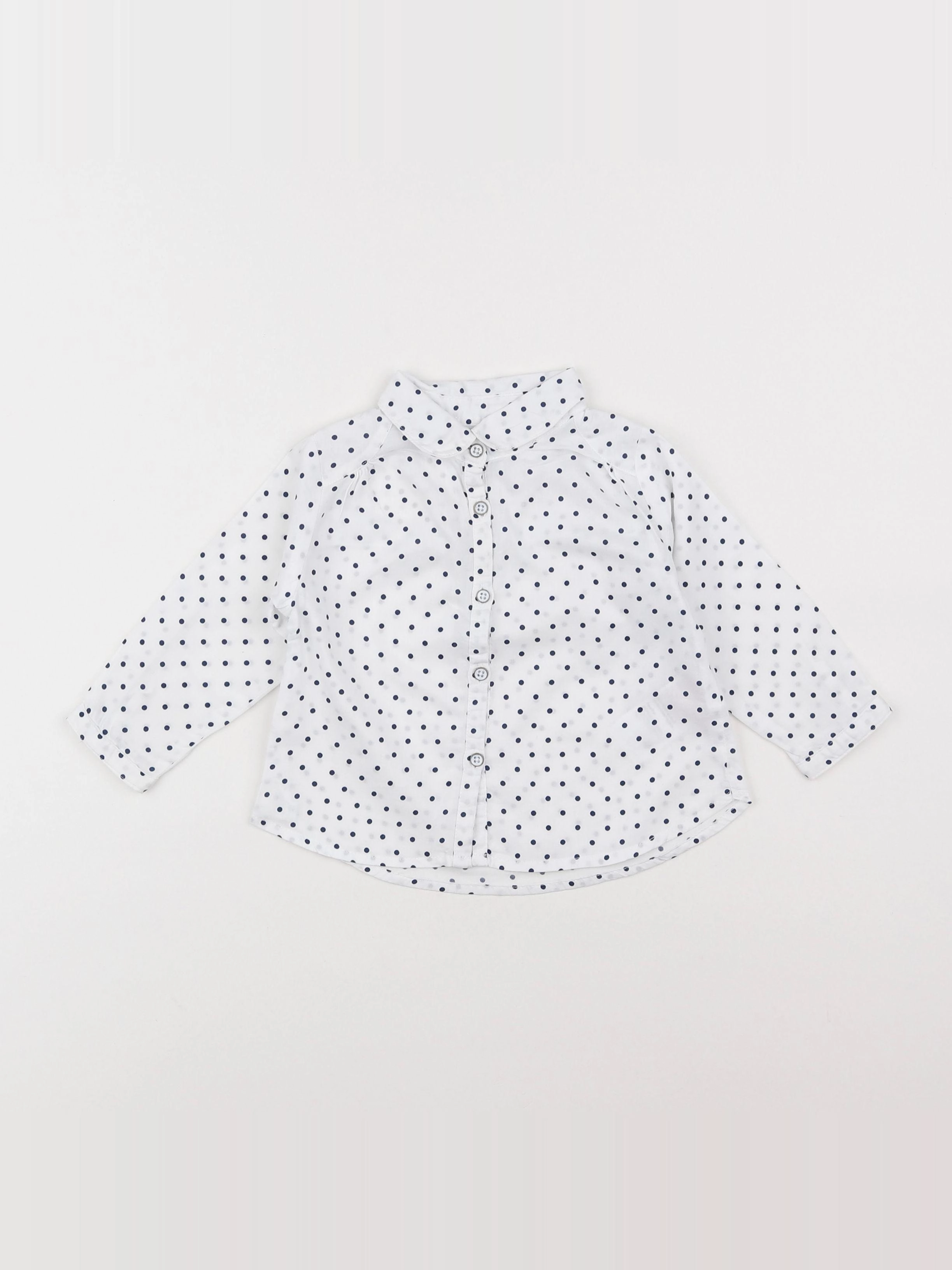 Vertbaudet - chemise bleu - 9 mois