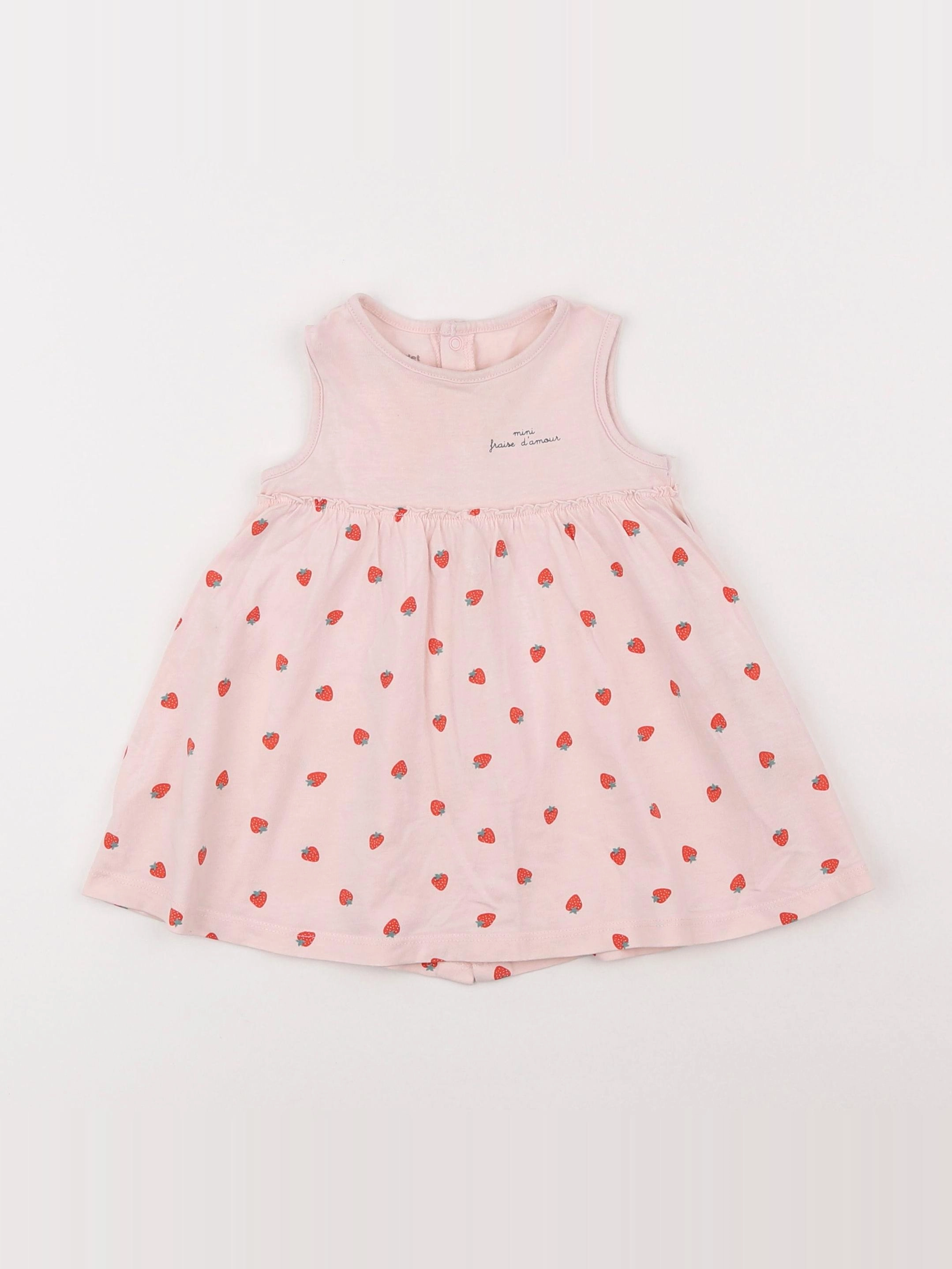 Vertbaudet - robe rose - 6 mois