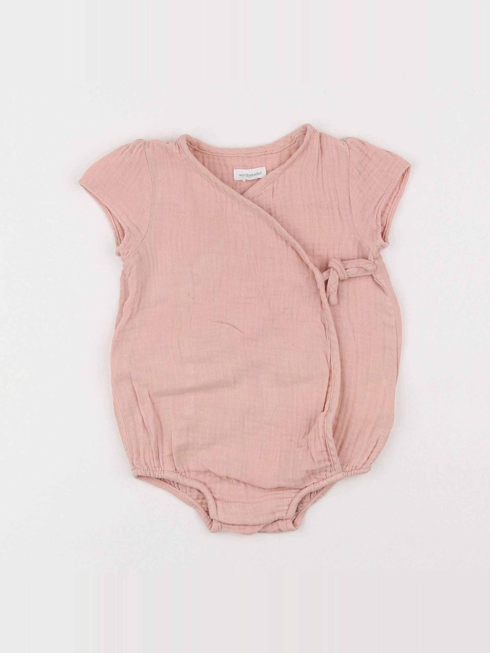 Vertbaudet - combinaison rose - 6 mois
