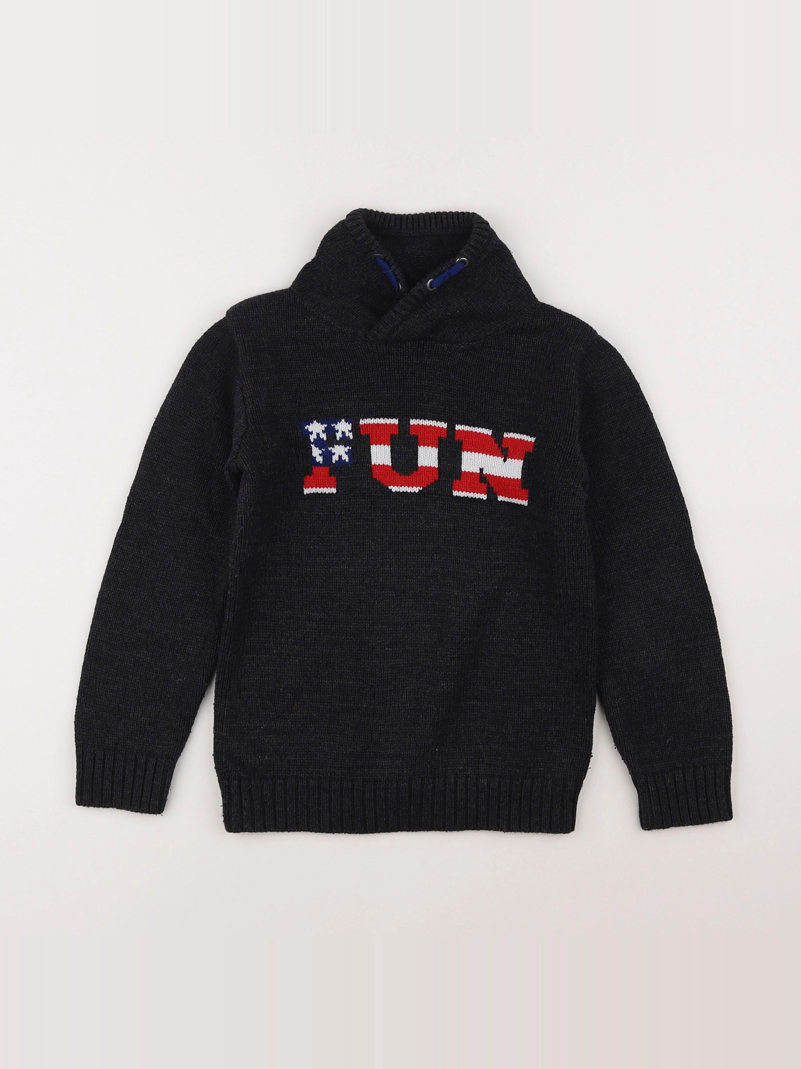 Vertbaudet - pull gris - 8 ans