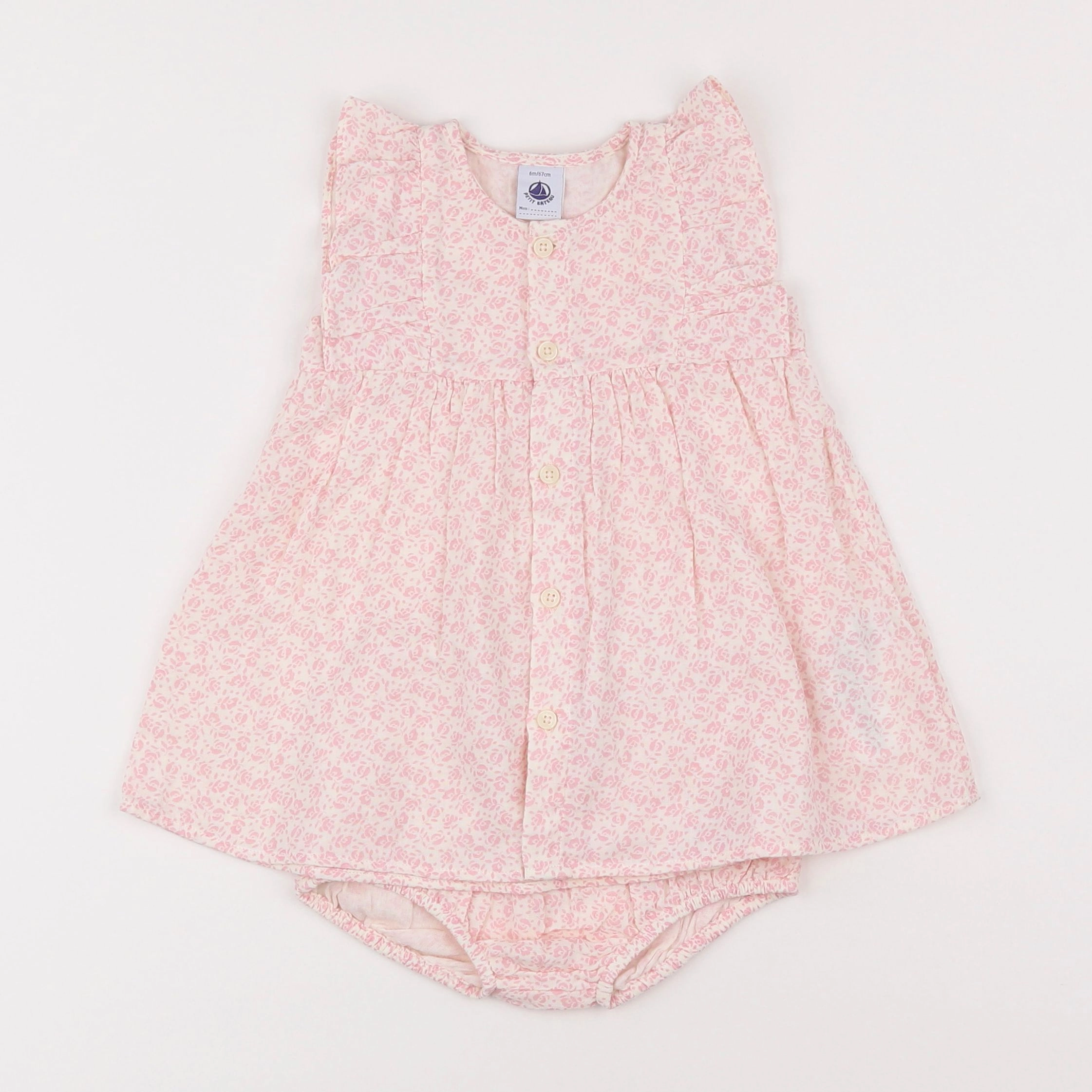 Petit Bateau - robe rose - 6 mois