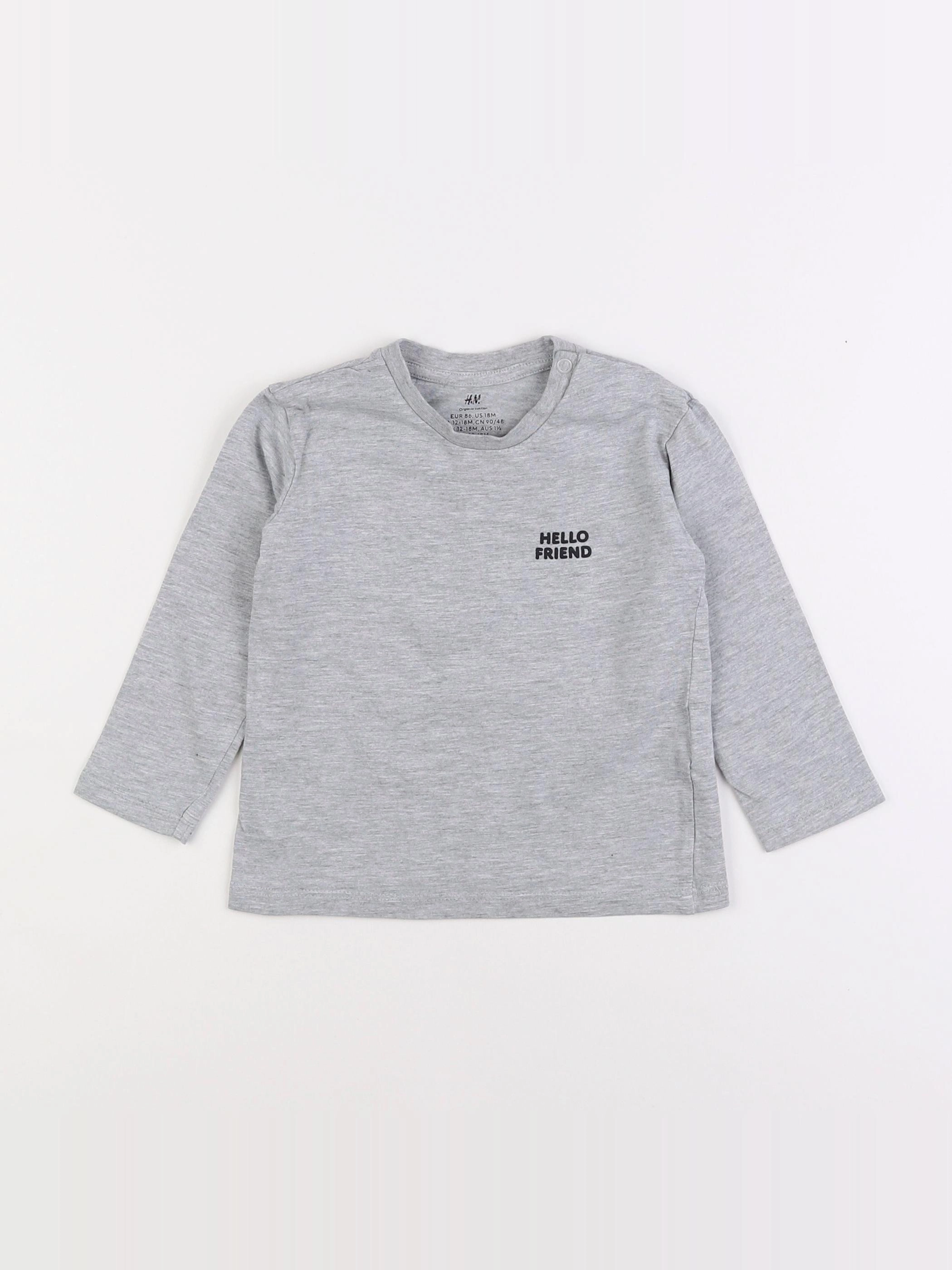 H&M - tee-shirt gris - 12/18 mois