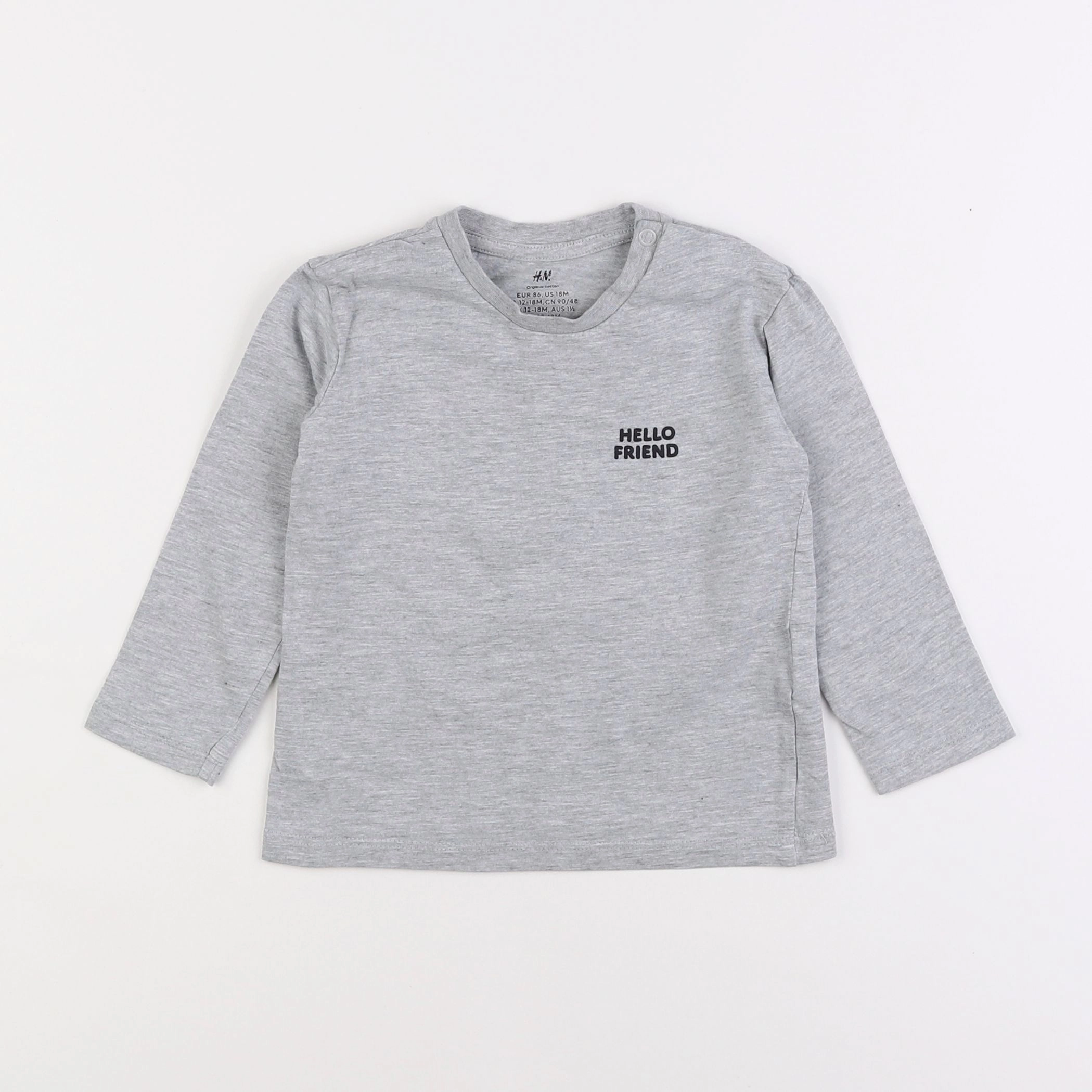 H&M - tee-shirt gris - 12/18 mois