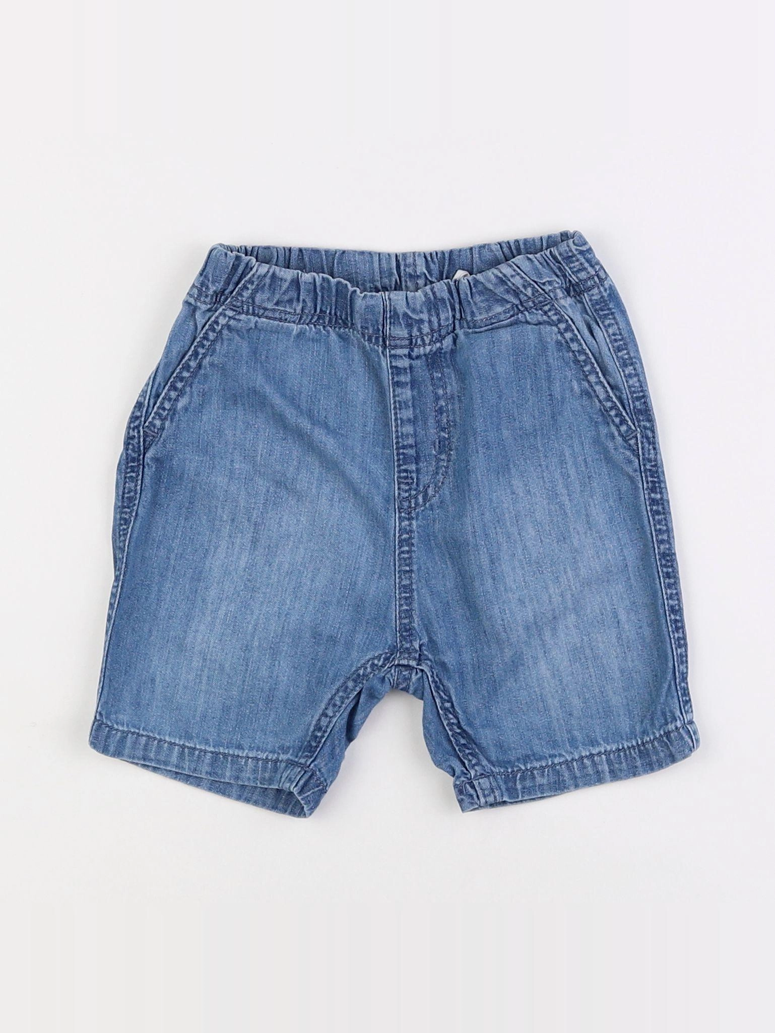 H&M - short bleu - 12/18 mois