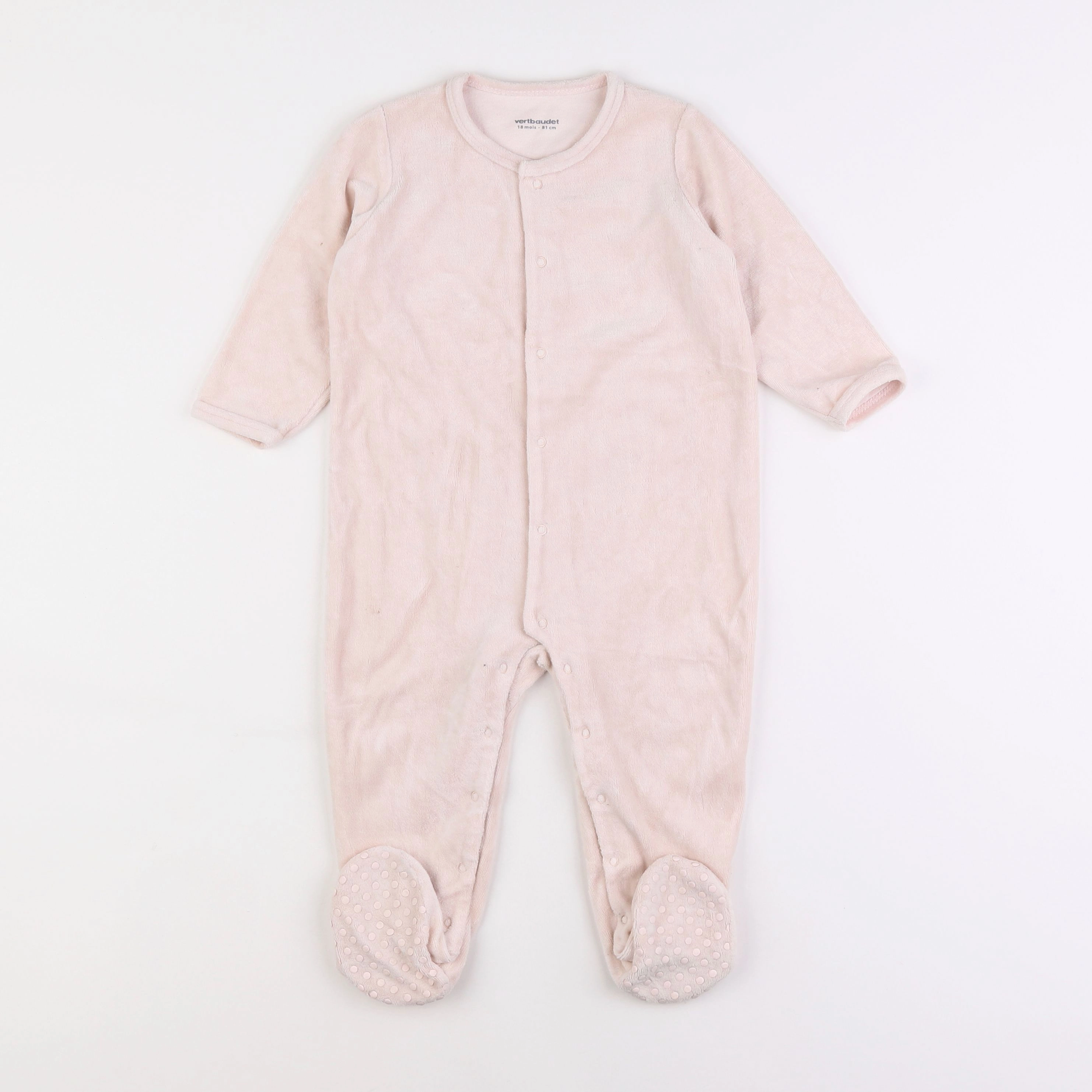 Vertbaudet - pyjama velours rose - 18 mois