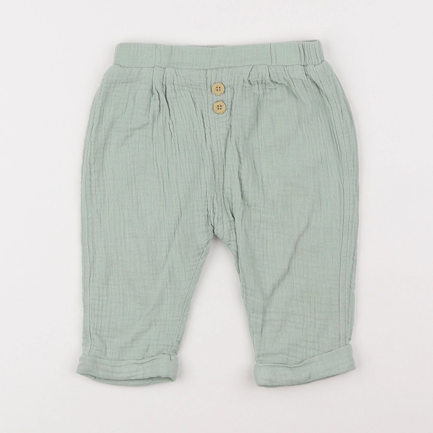 Vertbaudet - pantalon vert - 12 mois