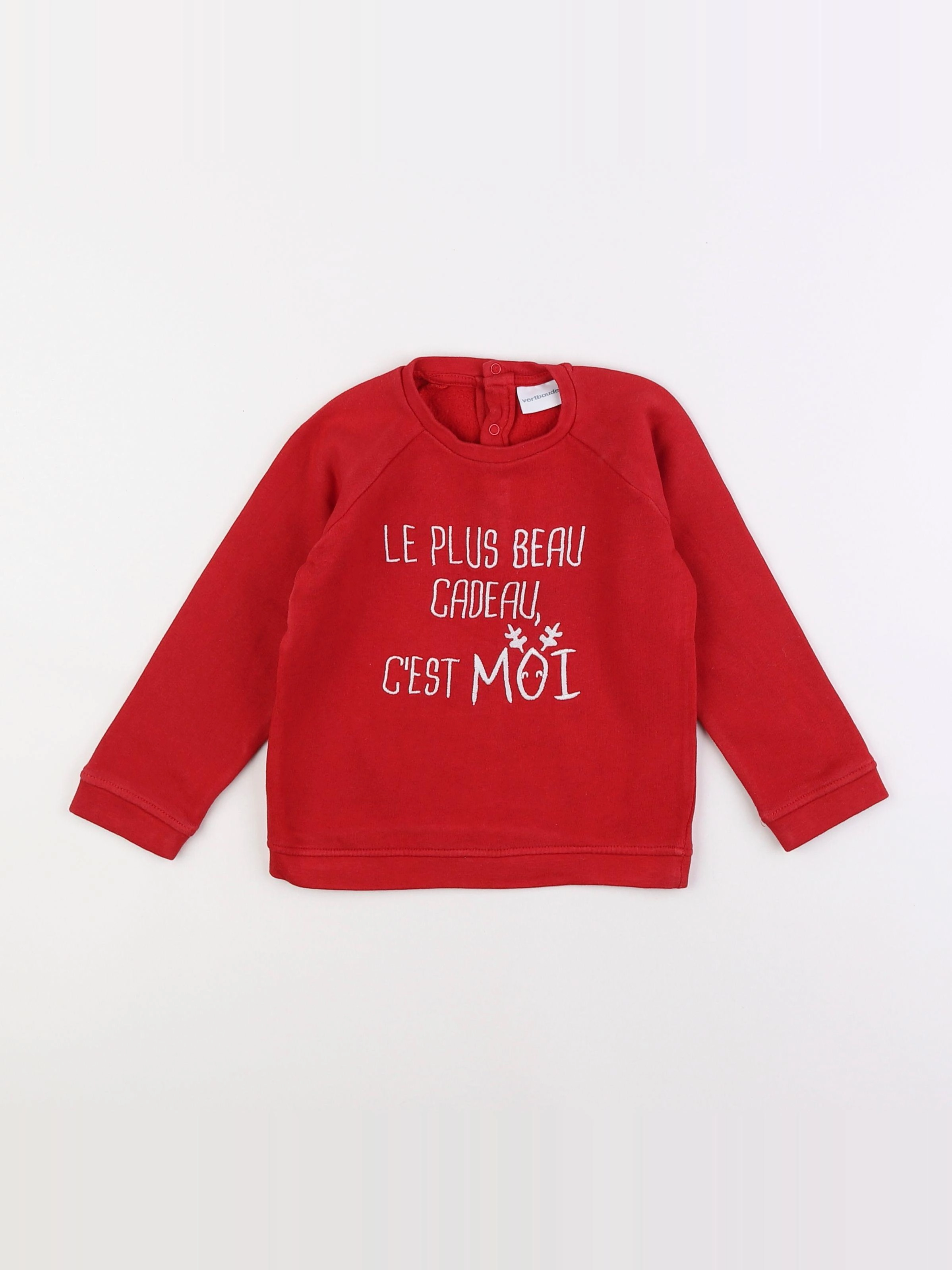 Vertbaudet - sweat rouge - 3 ans