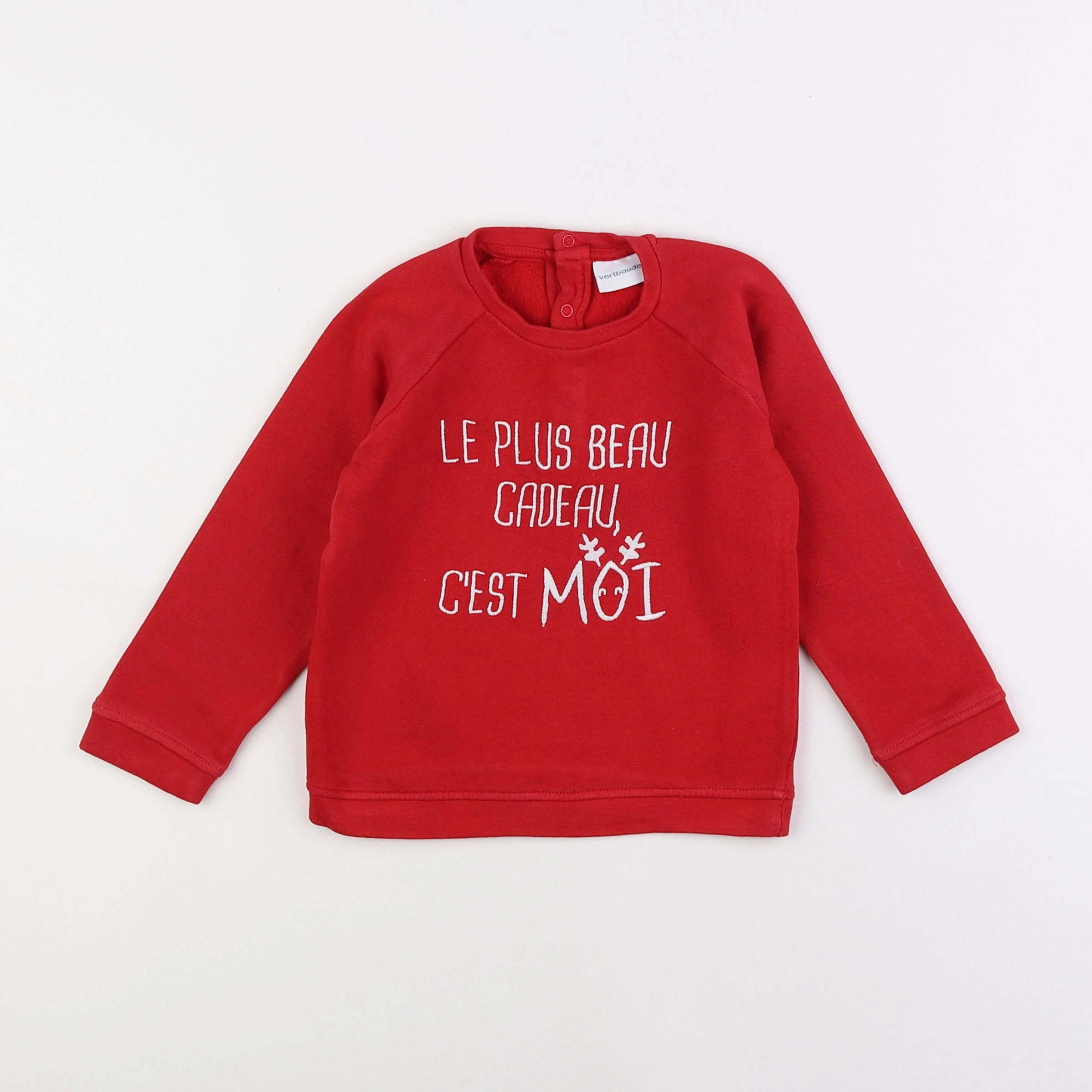 Vertbaudet - sweat rouge - 3 ans