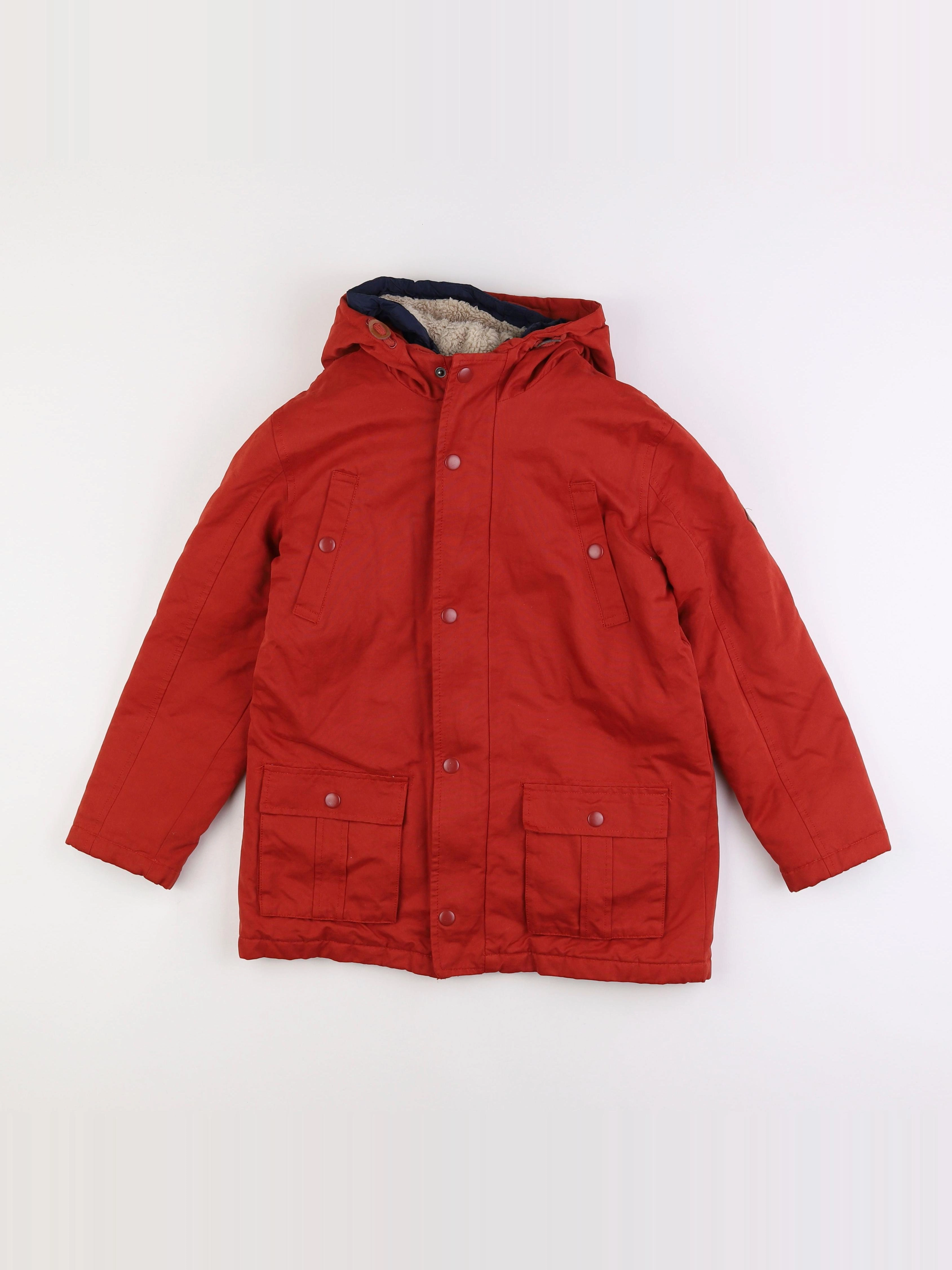 Vertbaudet - parka doublure amovible rouge - 10 ans
