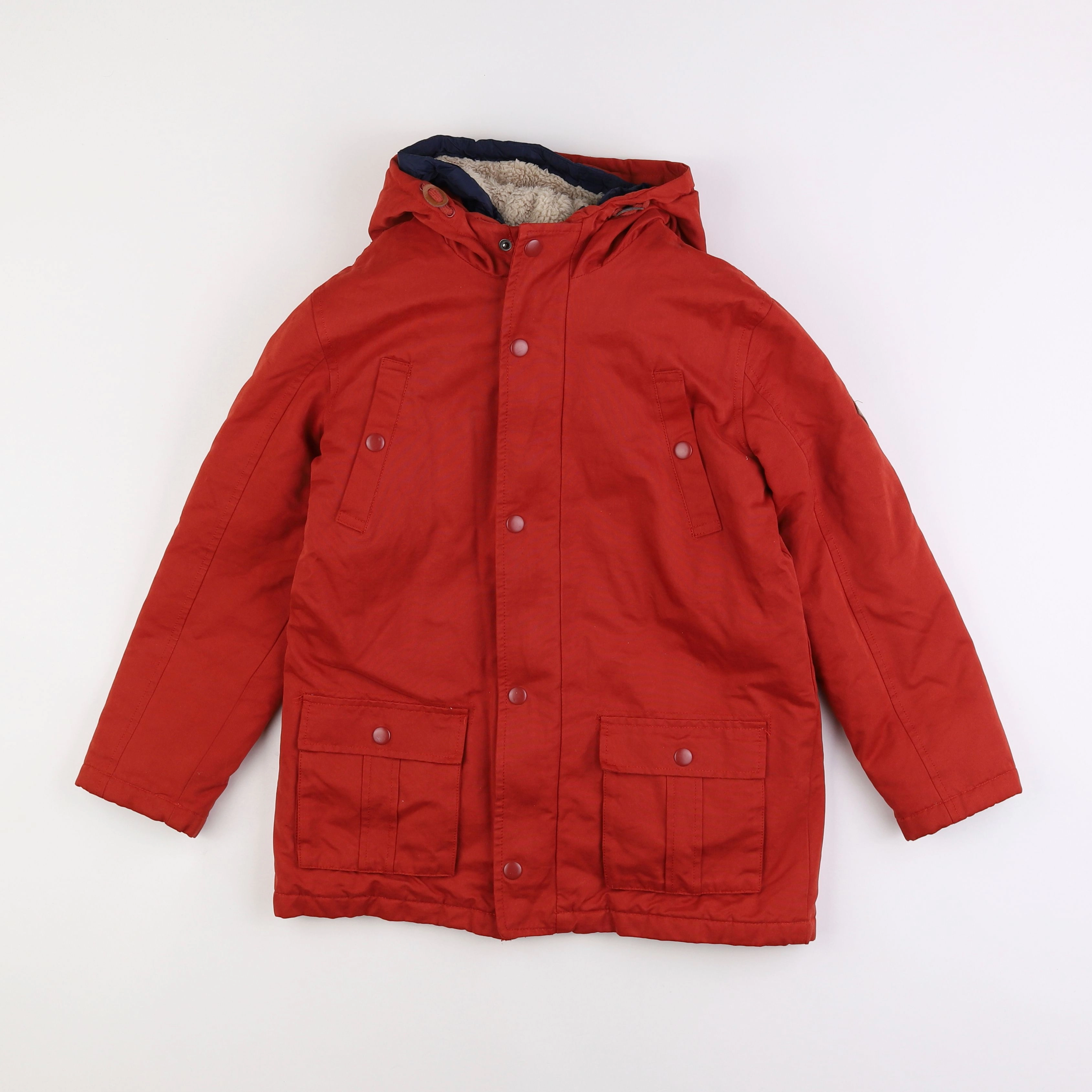 Vertbaudet - parka doublure amovible rouge - 10 ans