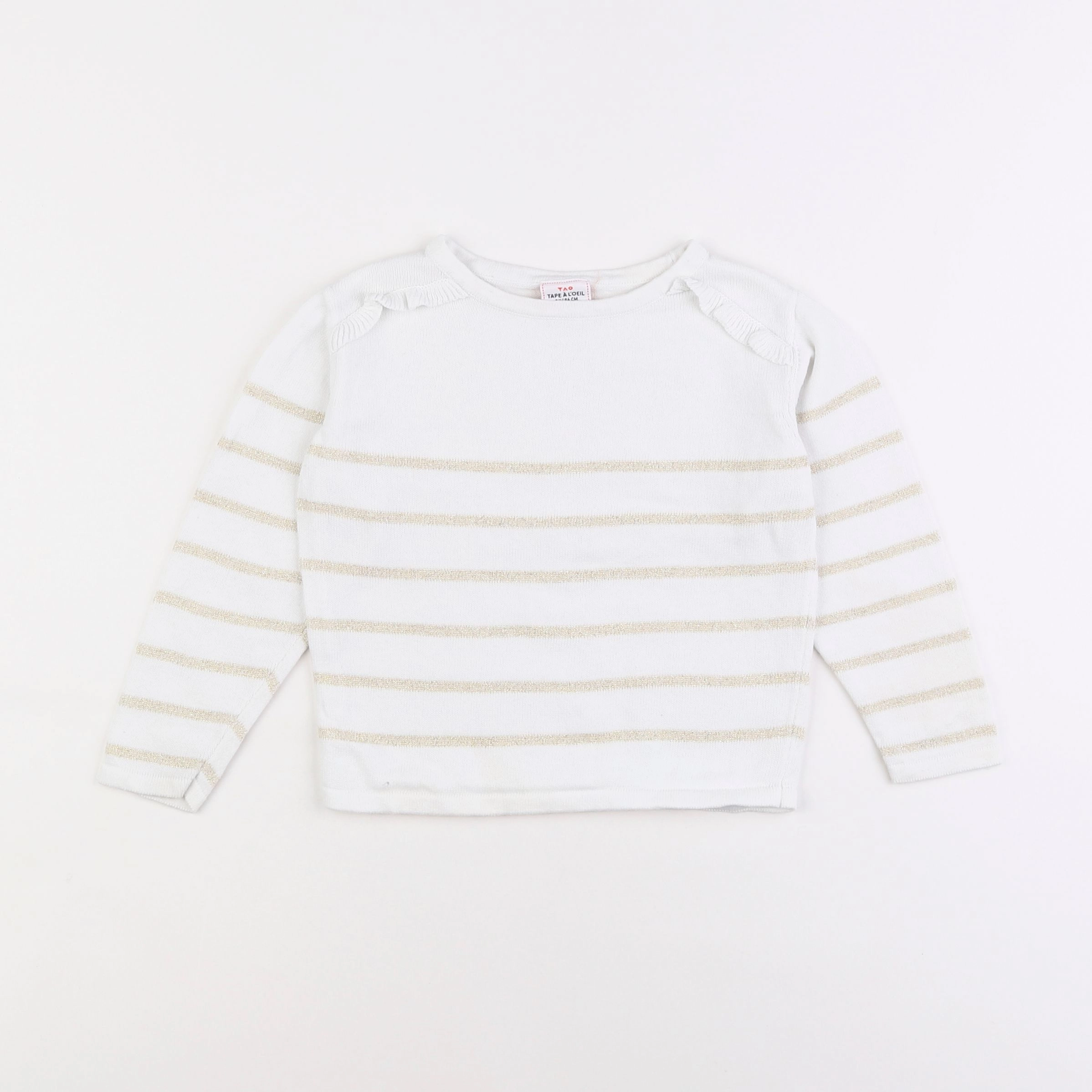 Tape à l'oeil - pull blanc, or - 3 ans