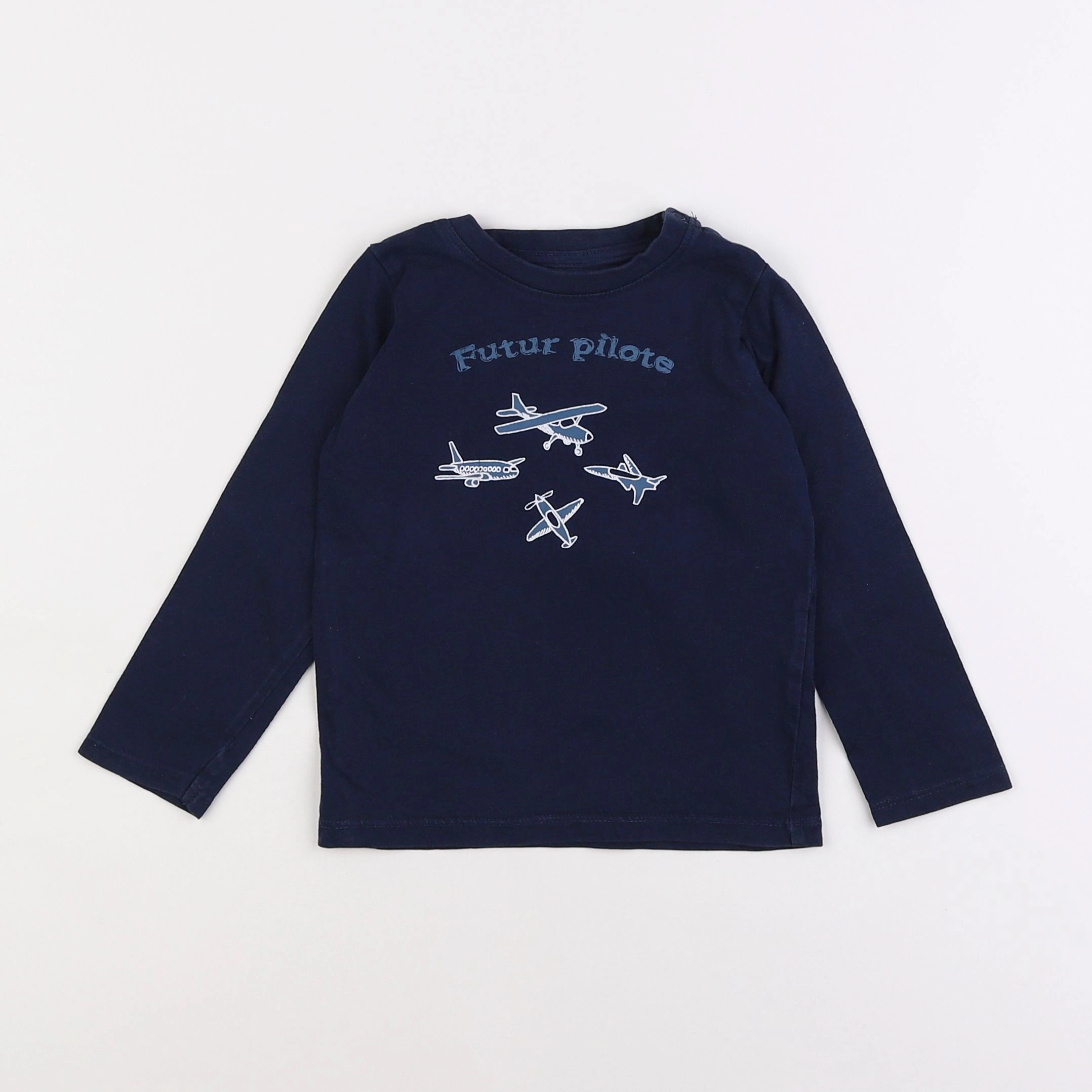 Vertbaudet - tee-shirt bleu - 2 ans