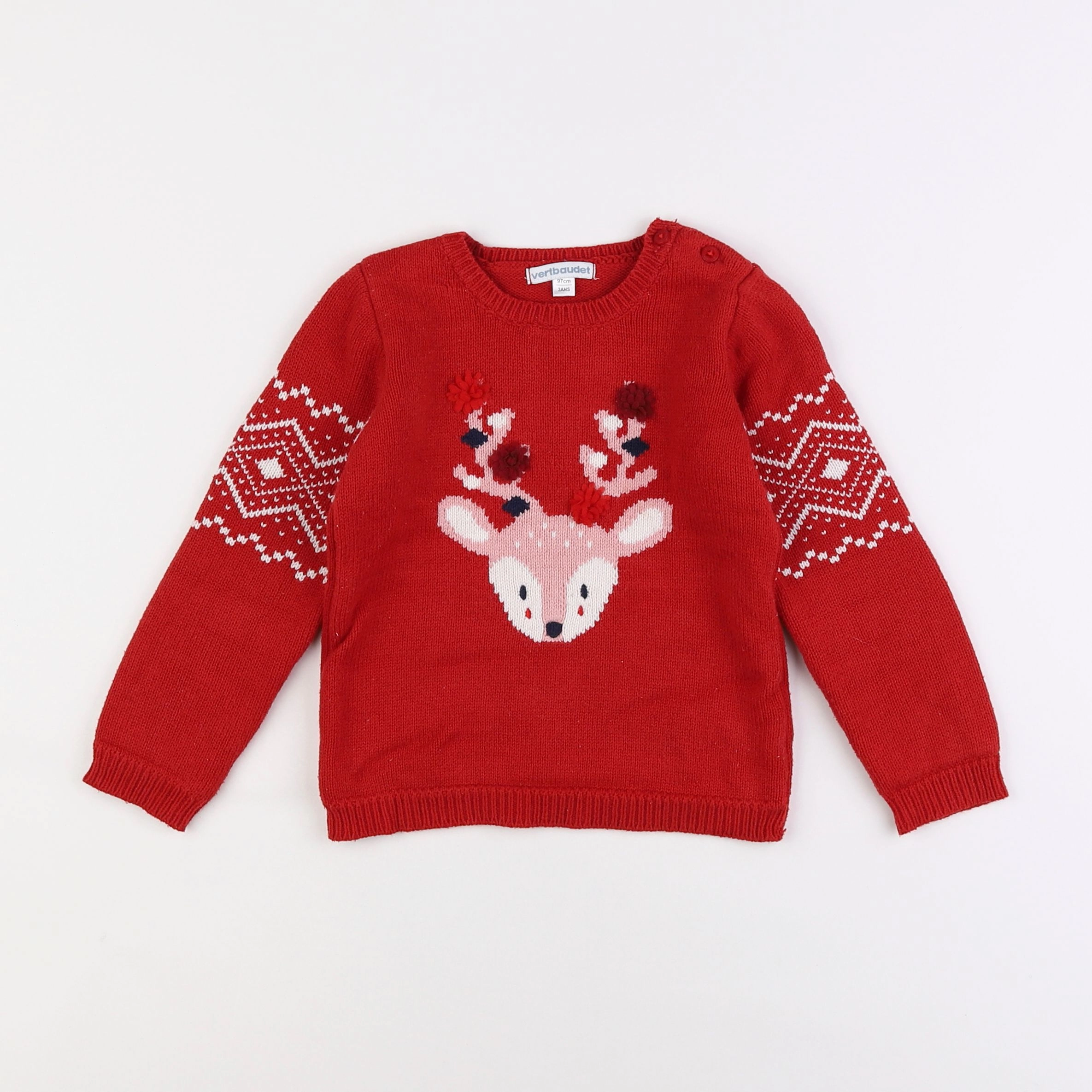 Vertbaudet - pull rouge - 3 ans