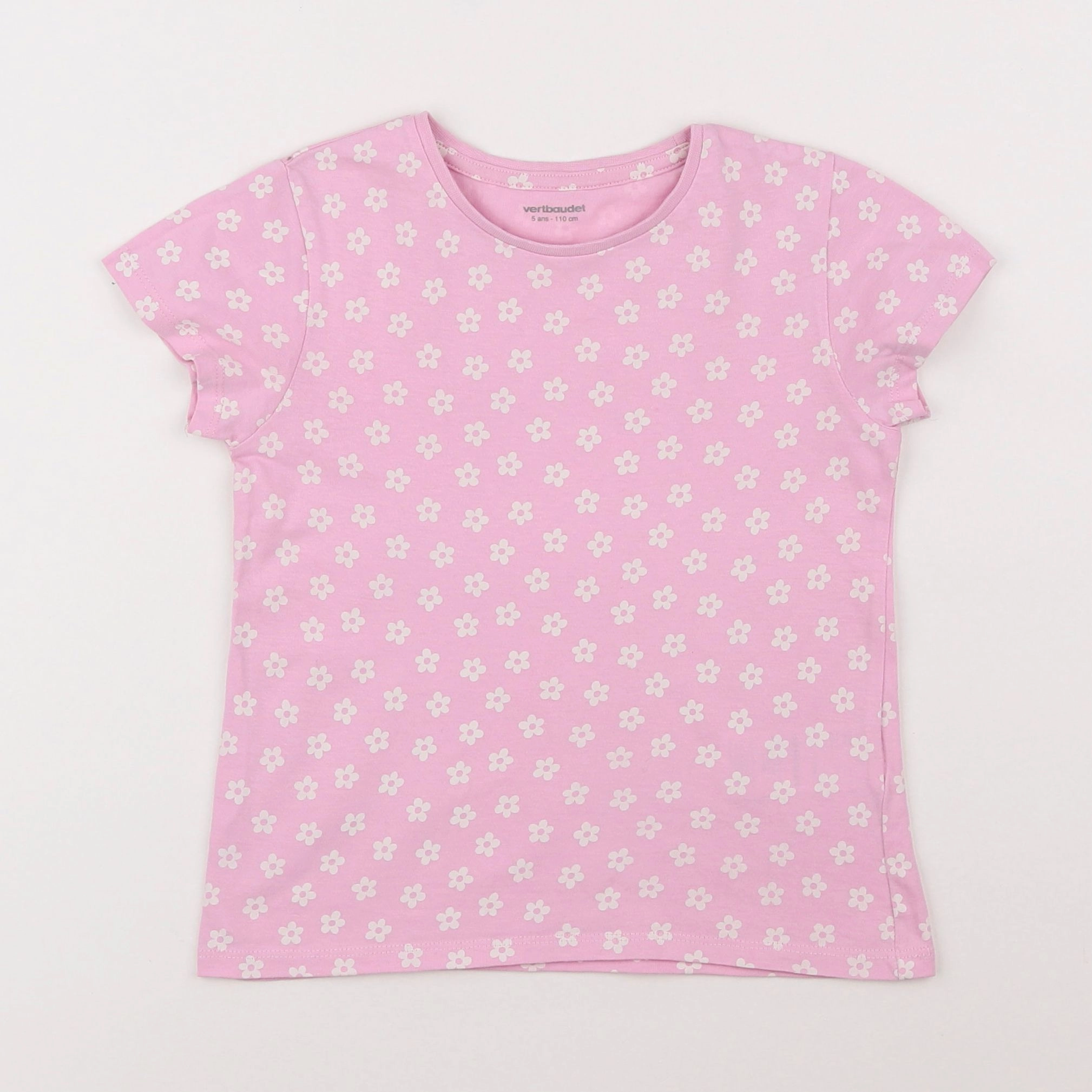 Vertbaudet - tee-shirt rose - 5 ans