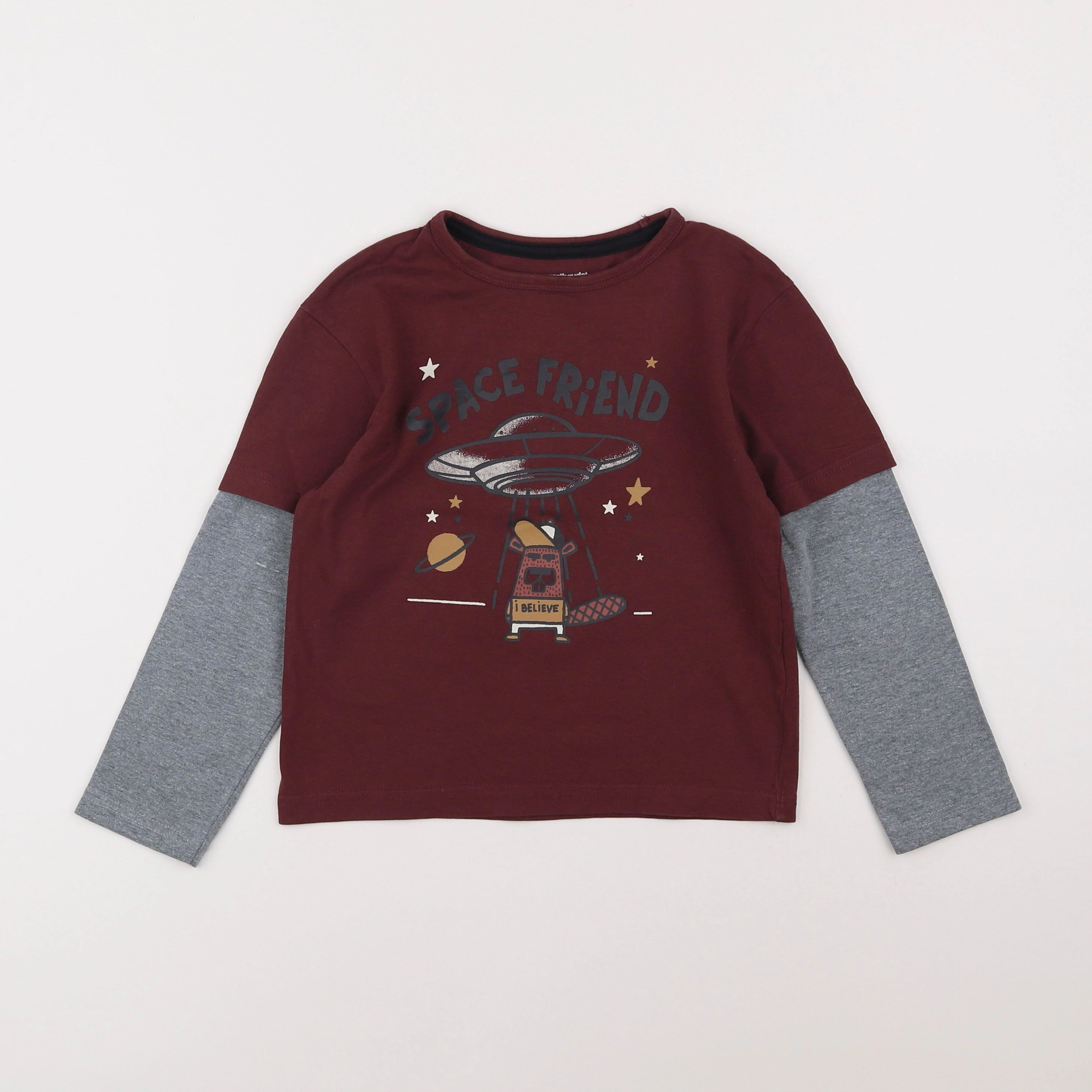 Vertbaudet - tee-shirt rouge - 6 ans