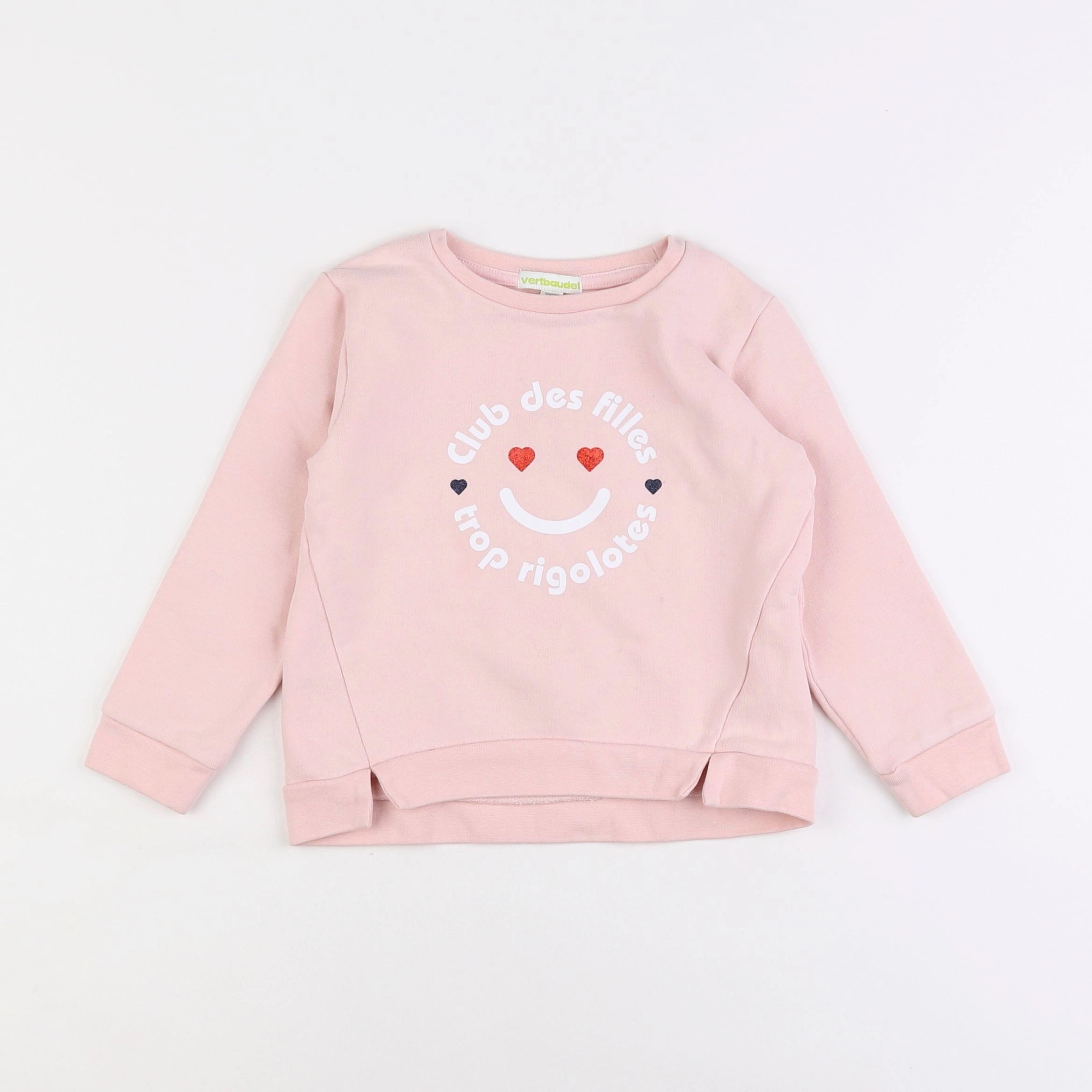 Vertbaudet - sweat rose - 4 ans