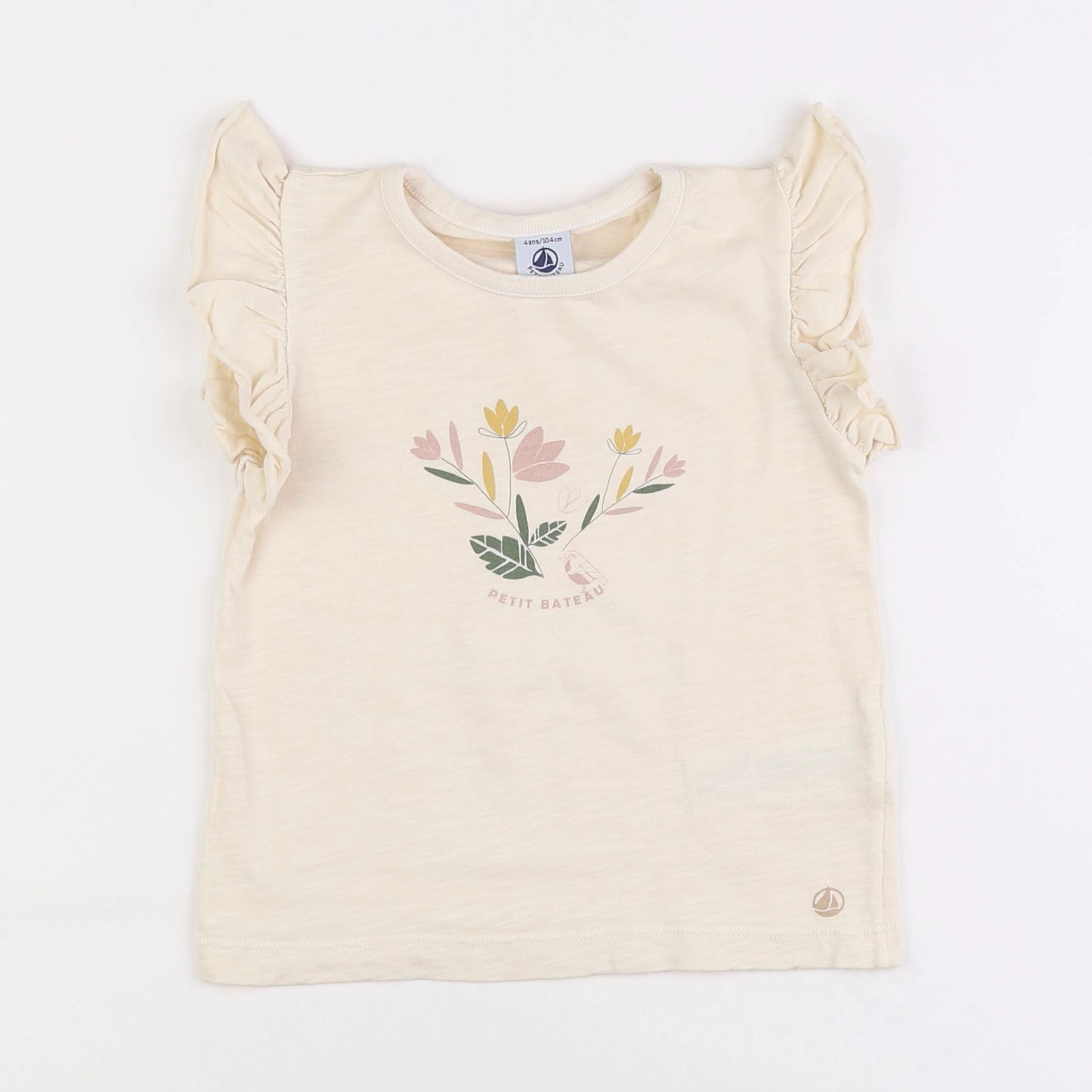 Petit Bateau - tee-shirt beige - 4 ans