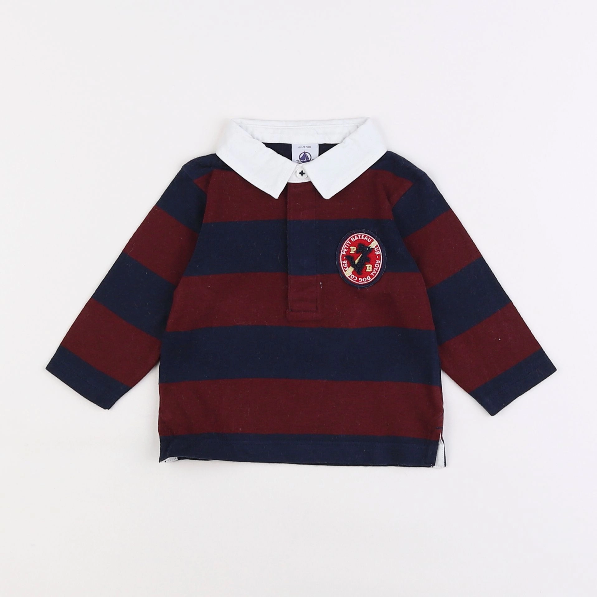 Petit Bateau - polo bleu, rouge - 6 mois