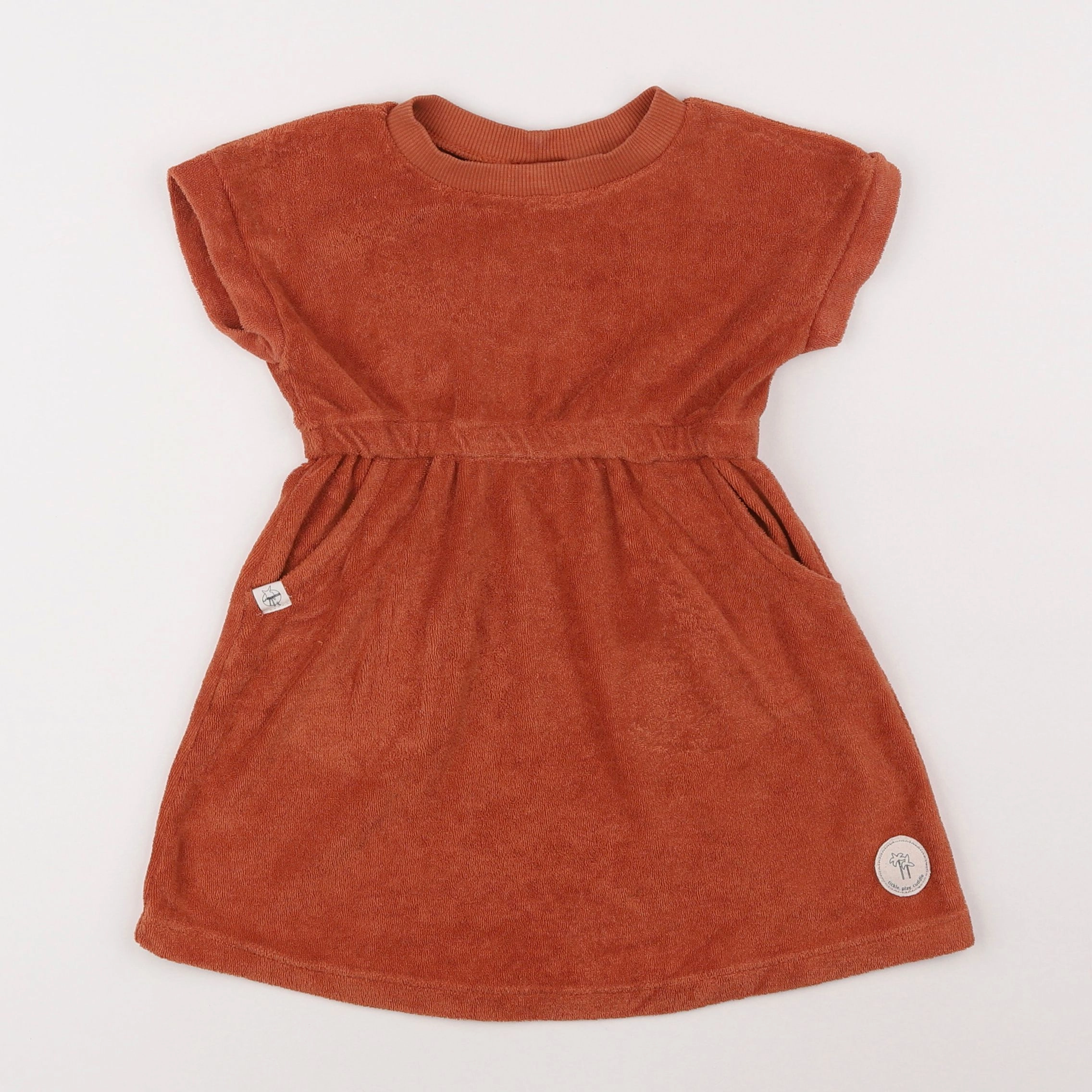 Lassig - robe éponge marron - 12 mois à 2 ans