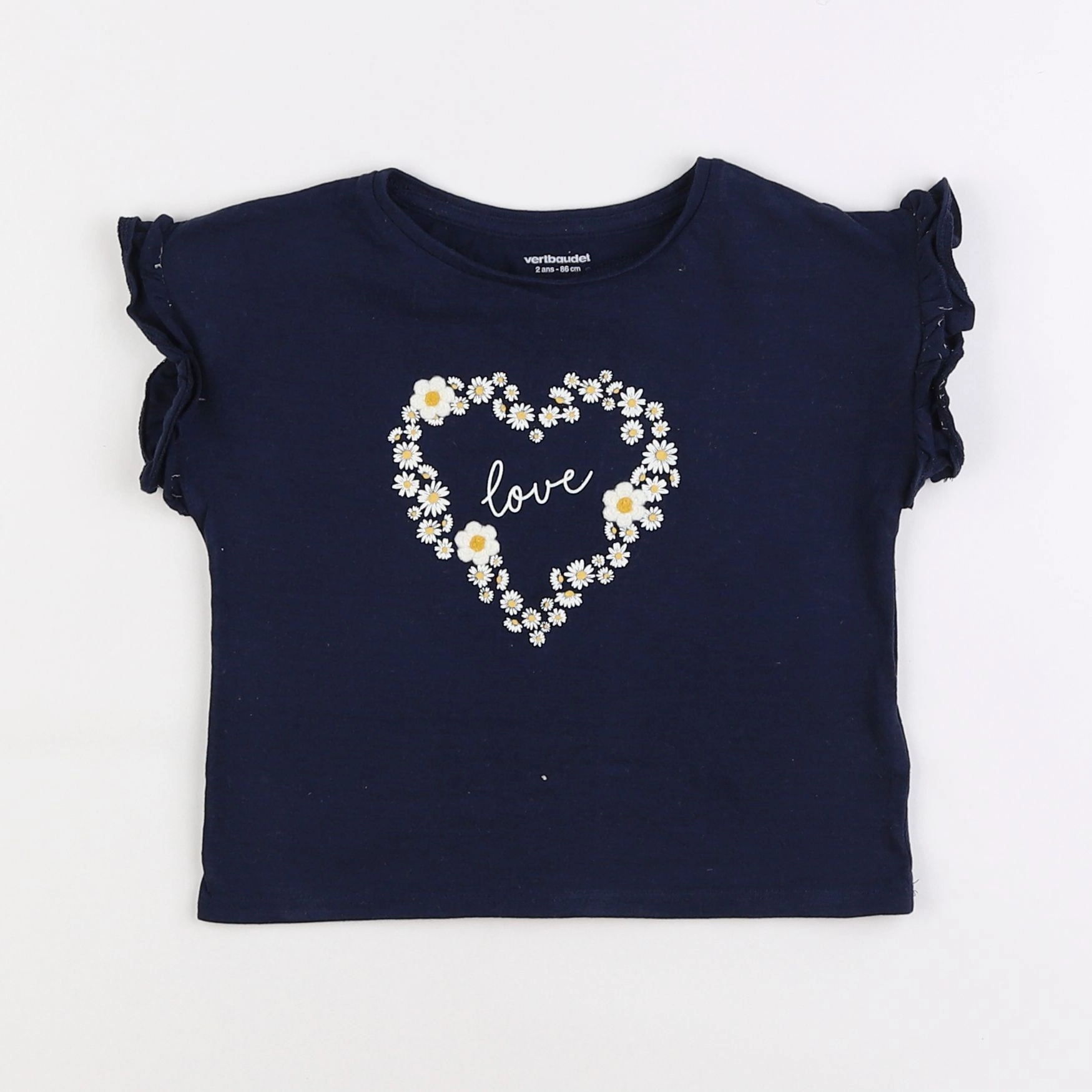 Vertbaudet - tee-shirt bleu - 2 ans