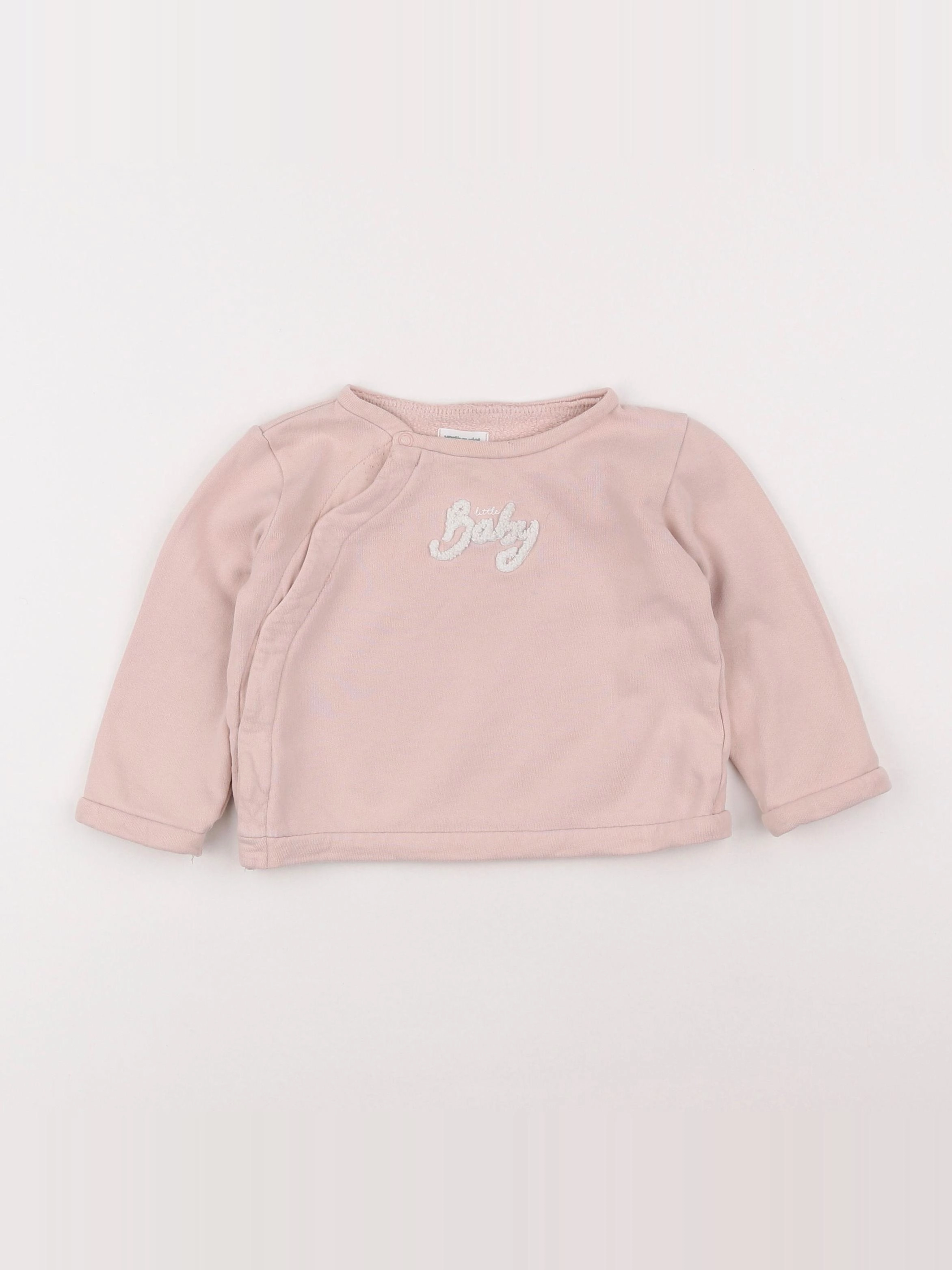 Vertbaudet - sweat rose - 12 mois