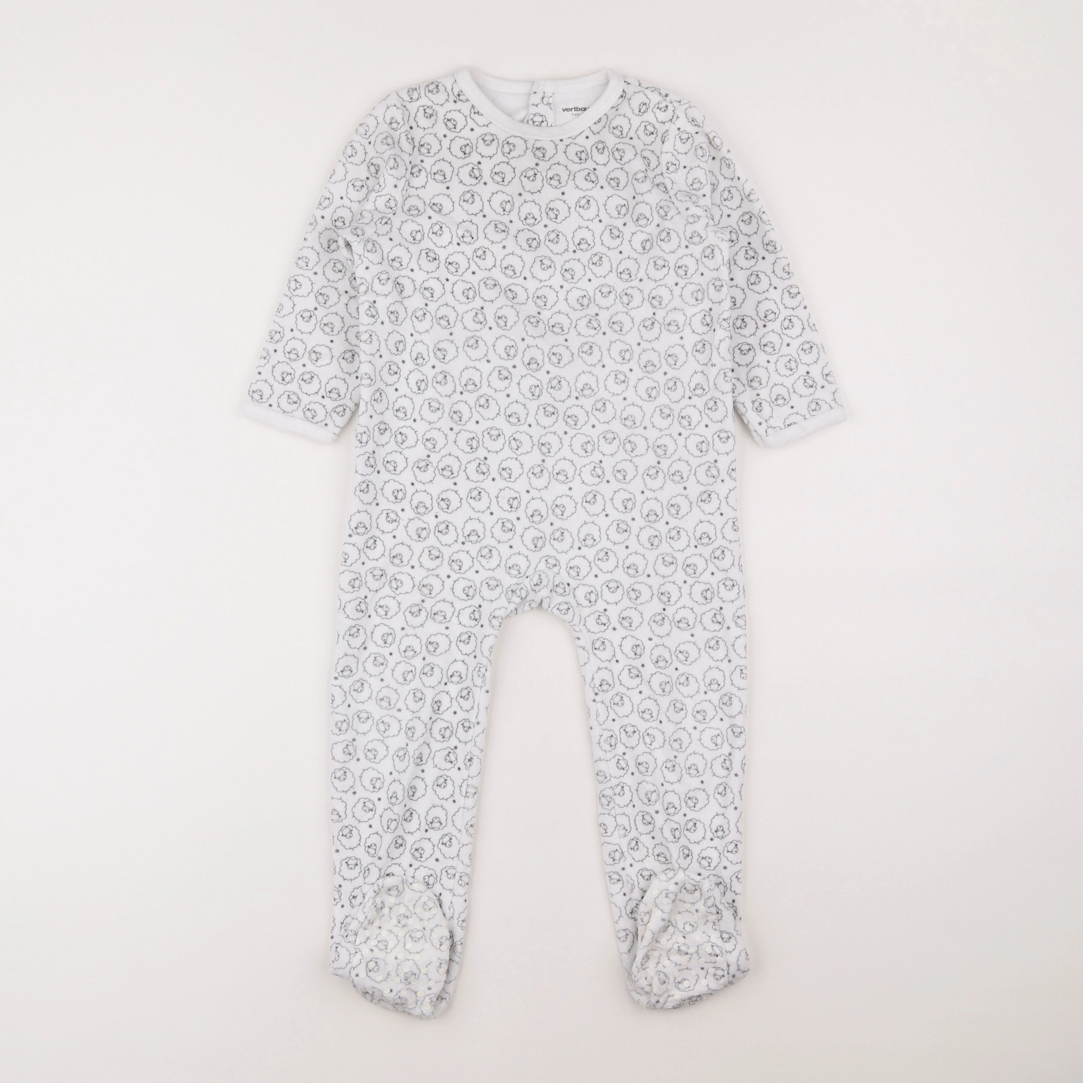 Vertbaudet - pyjama velours blanc - 3 ans