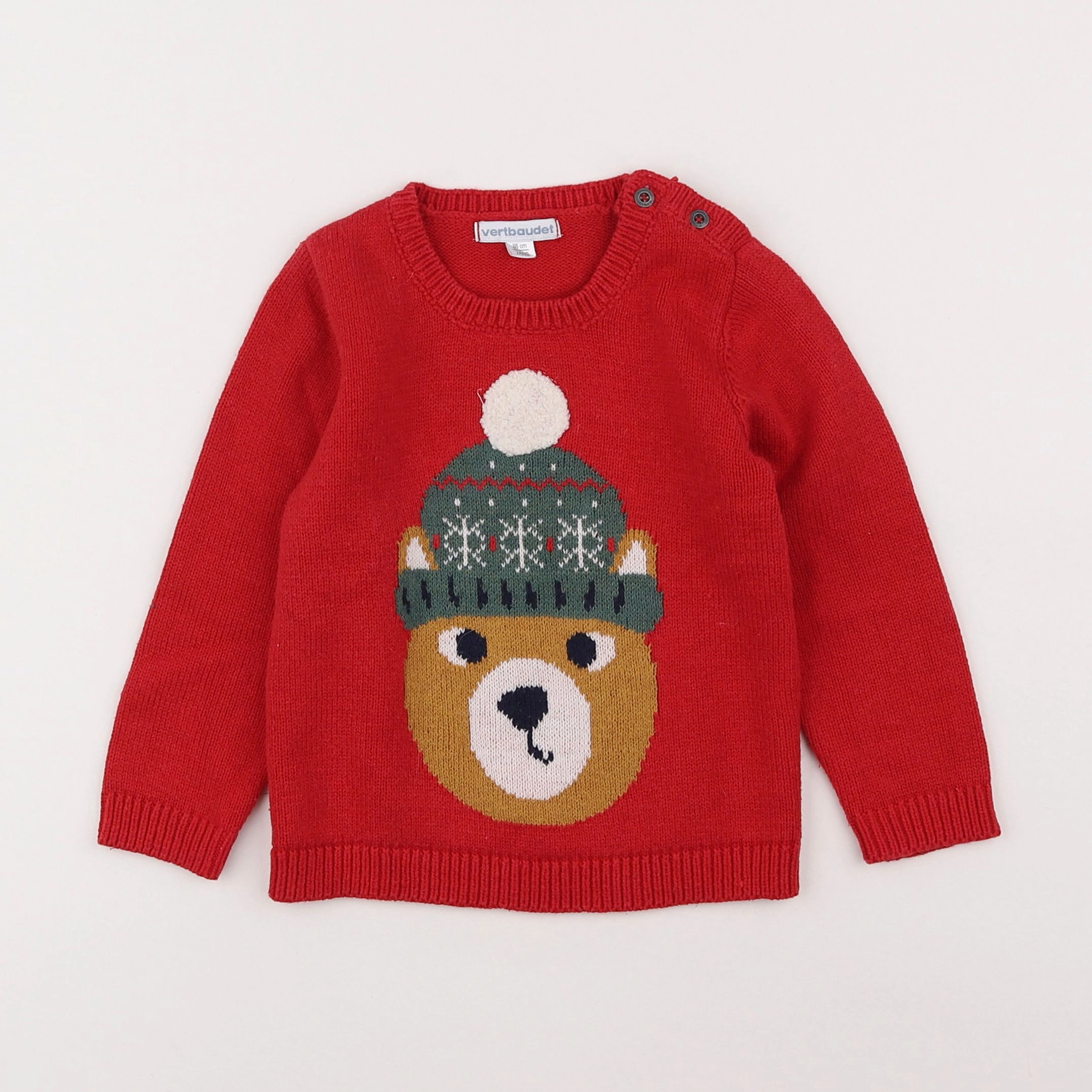 Vertbaudet - pull rouge - 2 ans