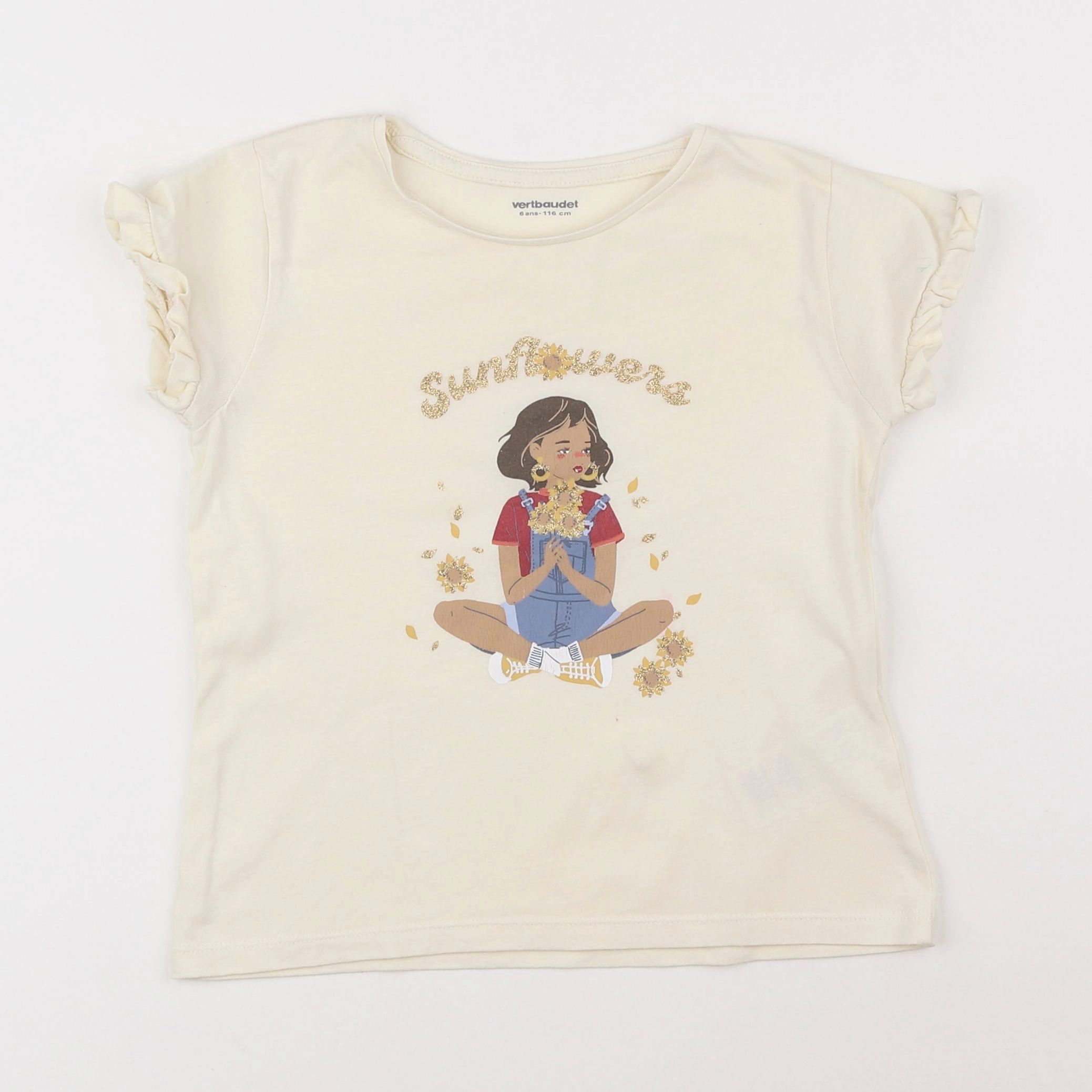 Vertbaudet - tee-shirt jaune - 6 ans