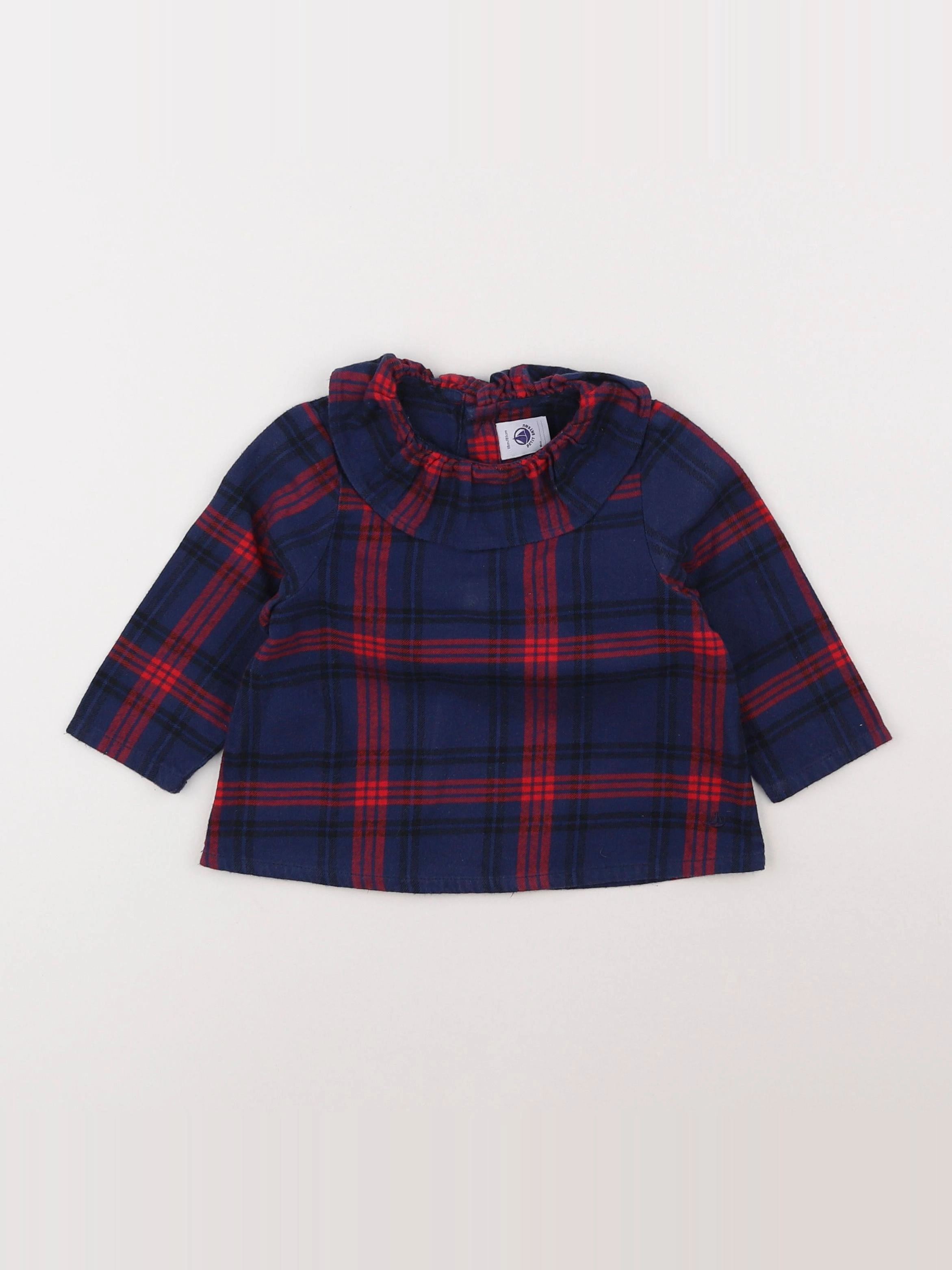 Petit Bateau - blouse bleu - 18 mois