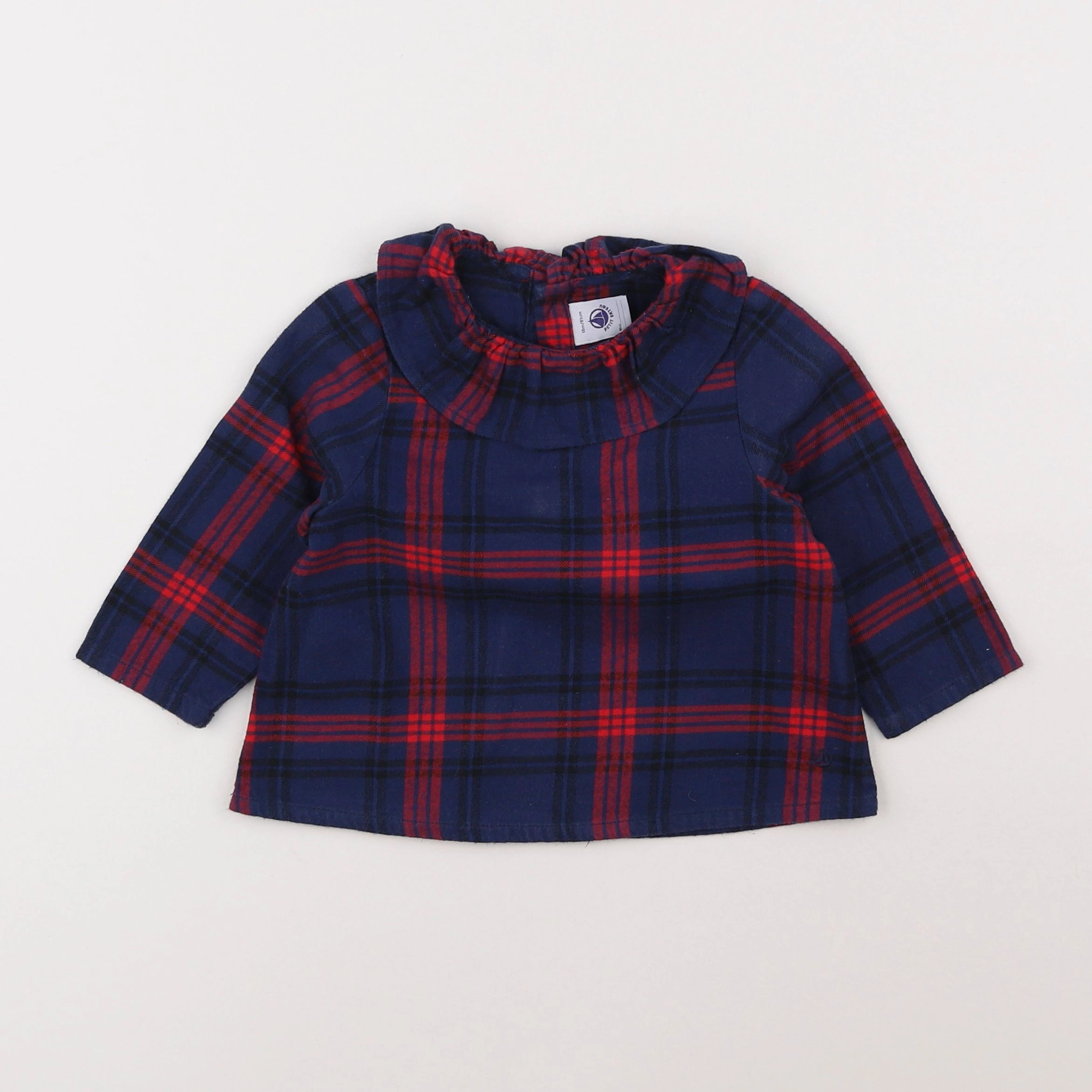 Petit Bateau - blouse bleu - 18 mois