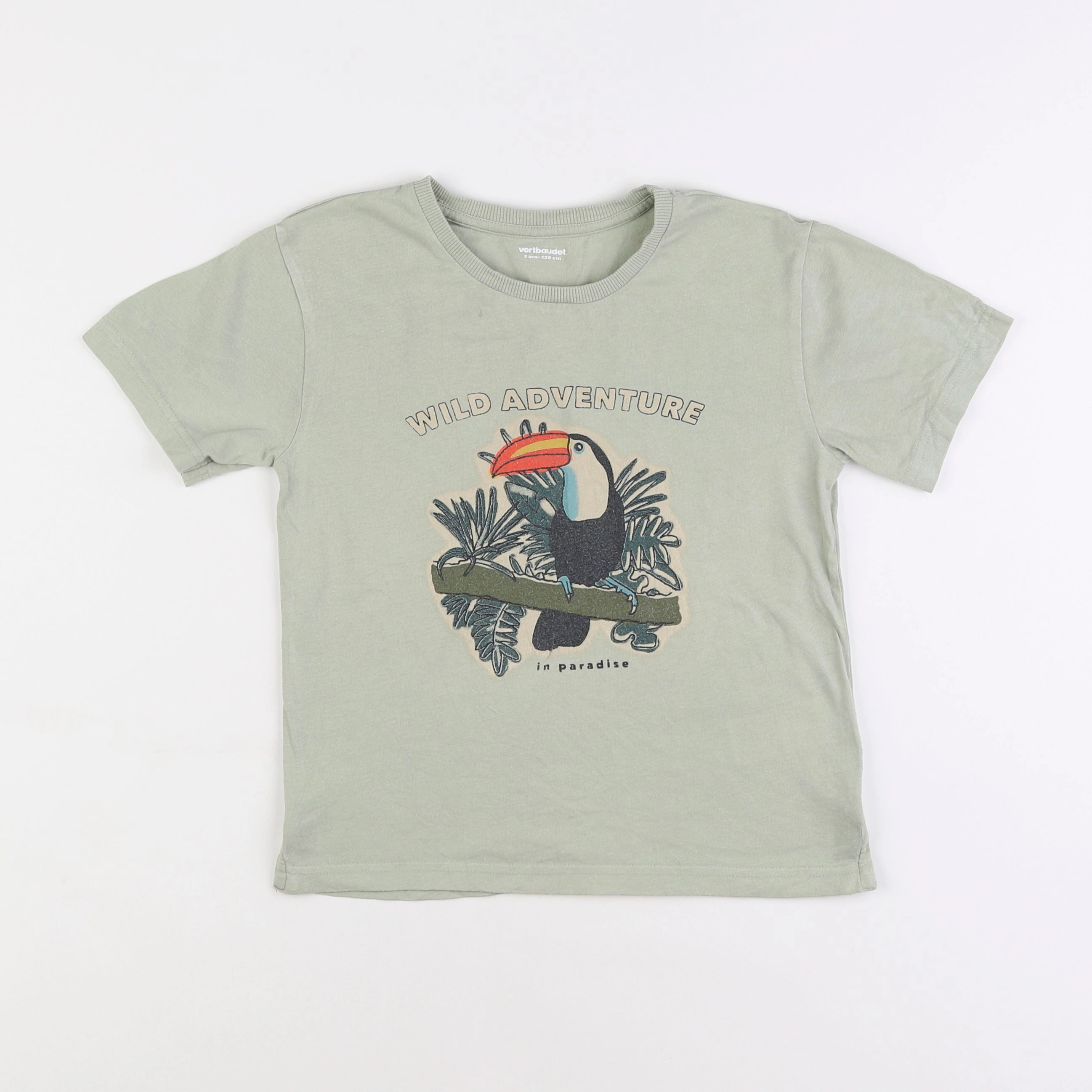 Vertbaudet - tee-shirt vert - 8 ans