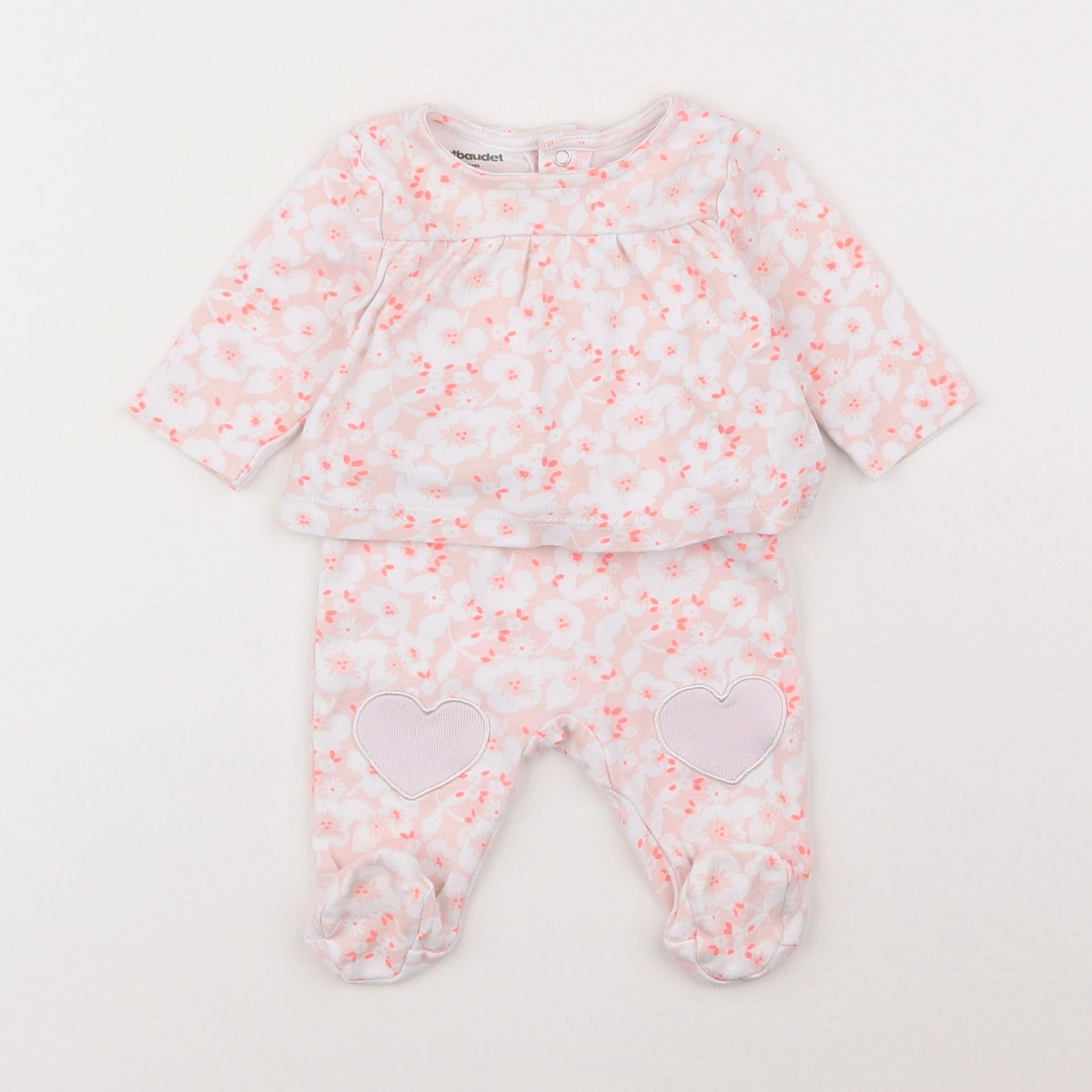 Vertbaudet - pyjama coton rose - 0 mois