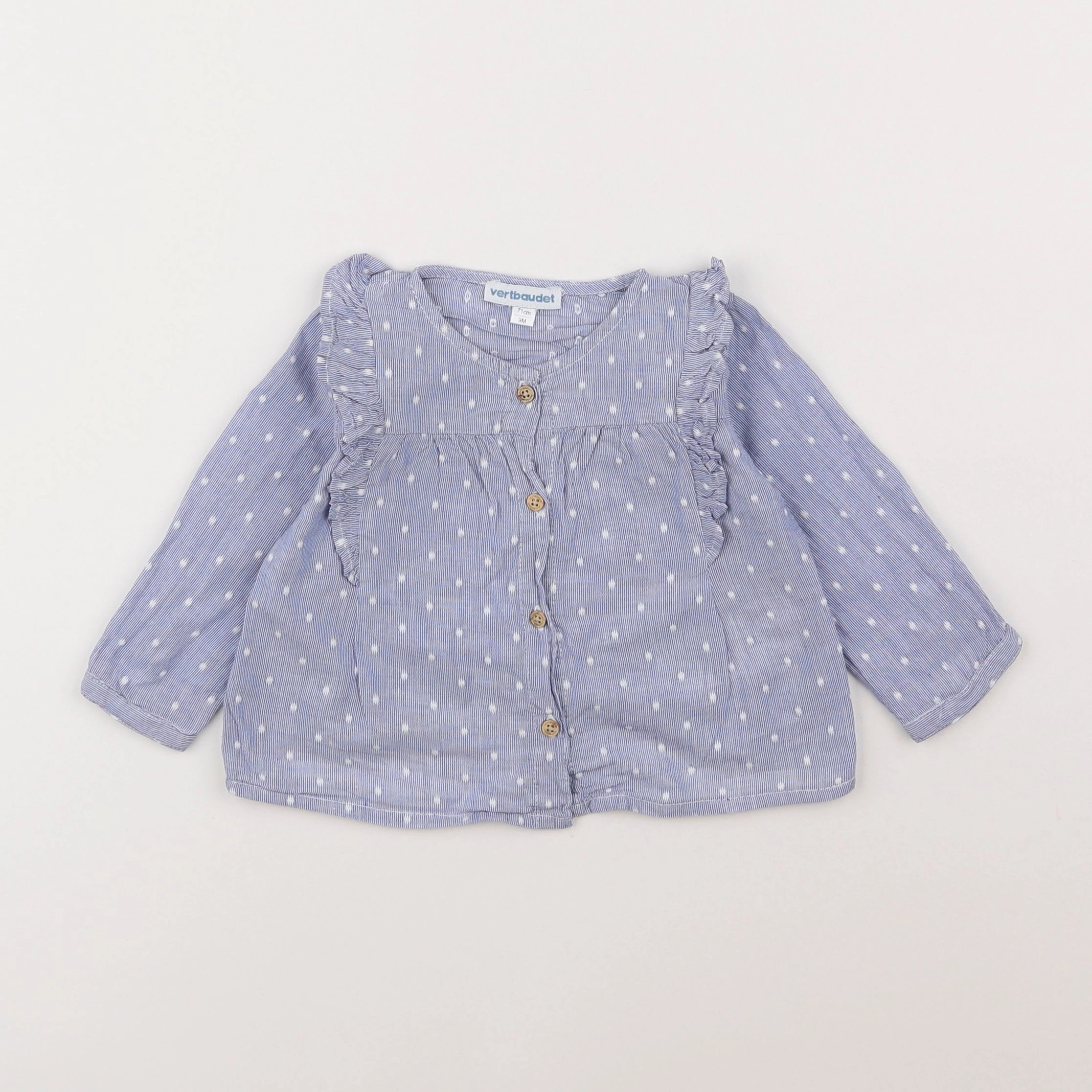 Vertbaudet - blouse bleu - 9 mois