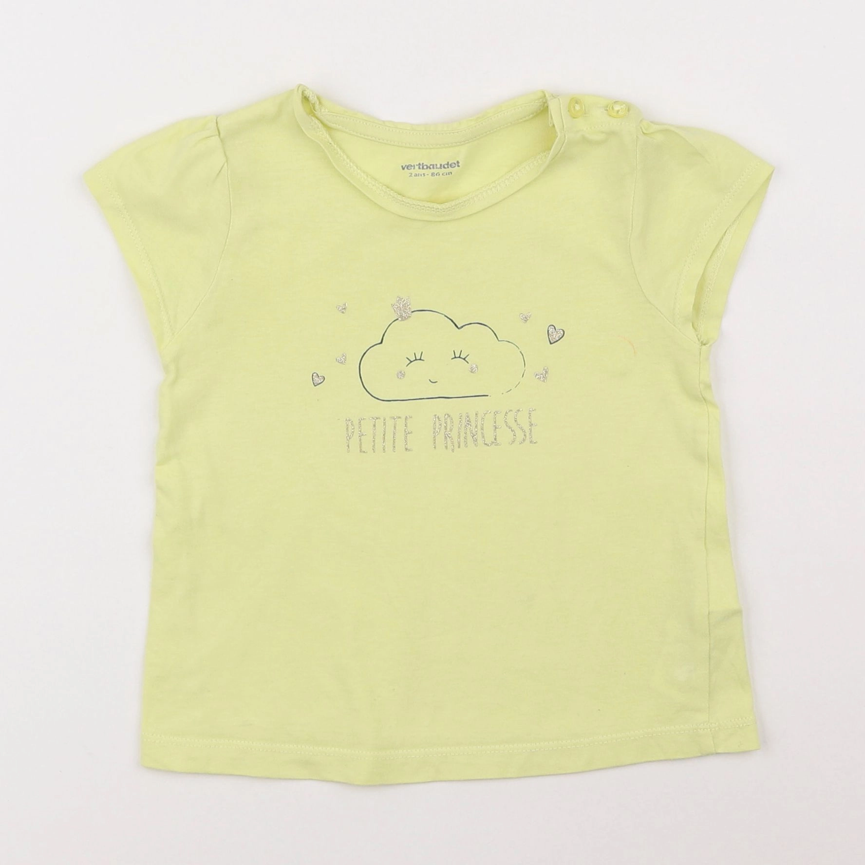 Vertbaudet - tee-shirt jaune - 2 ans