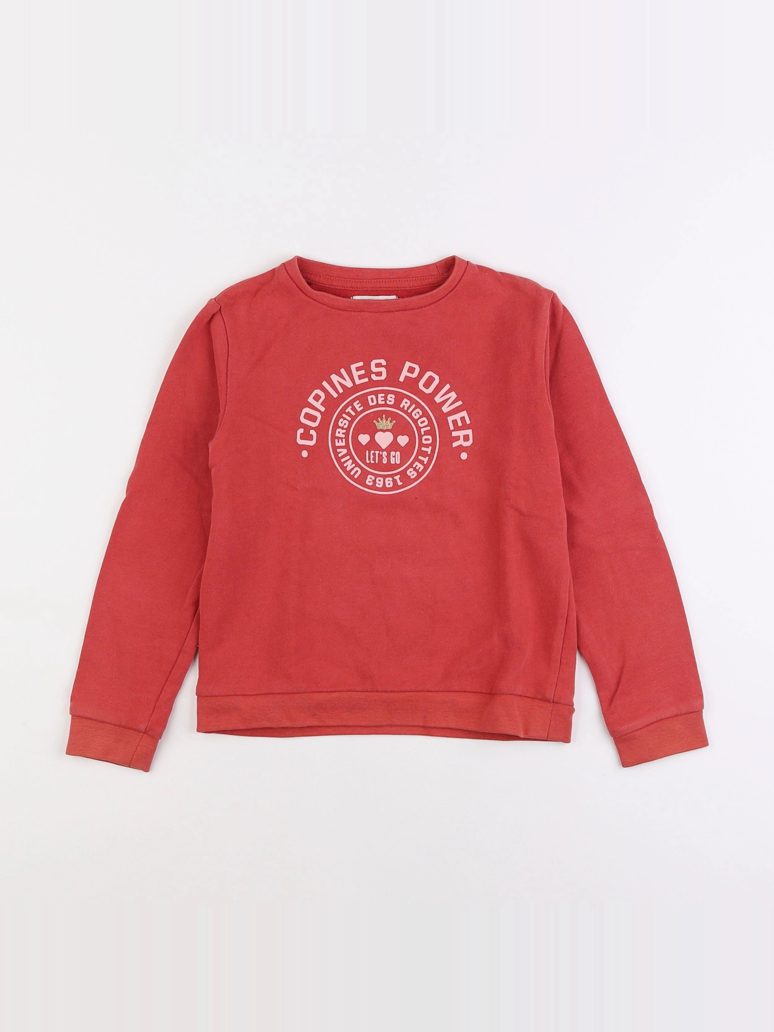 Vertbaudet - sweat rose - 8 ans