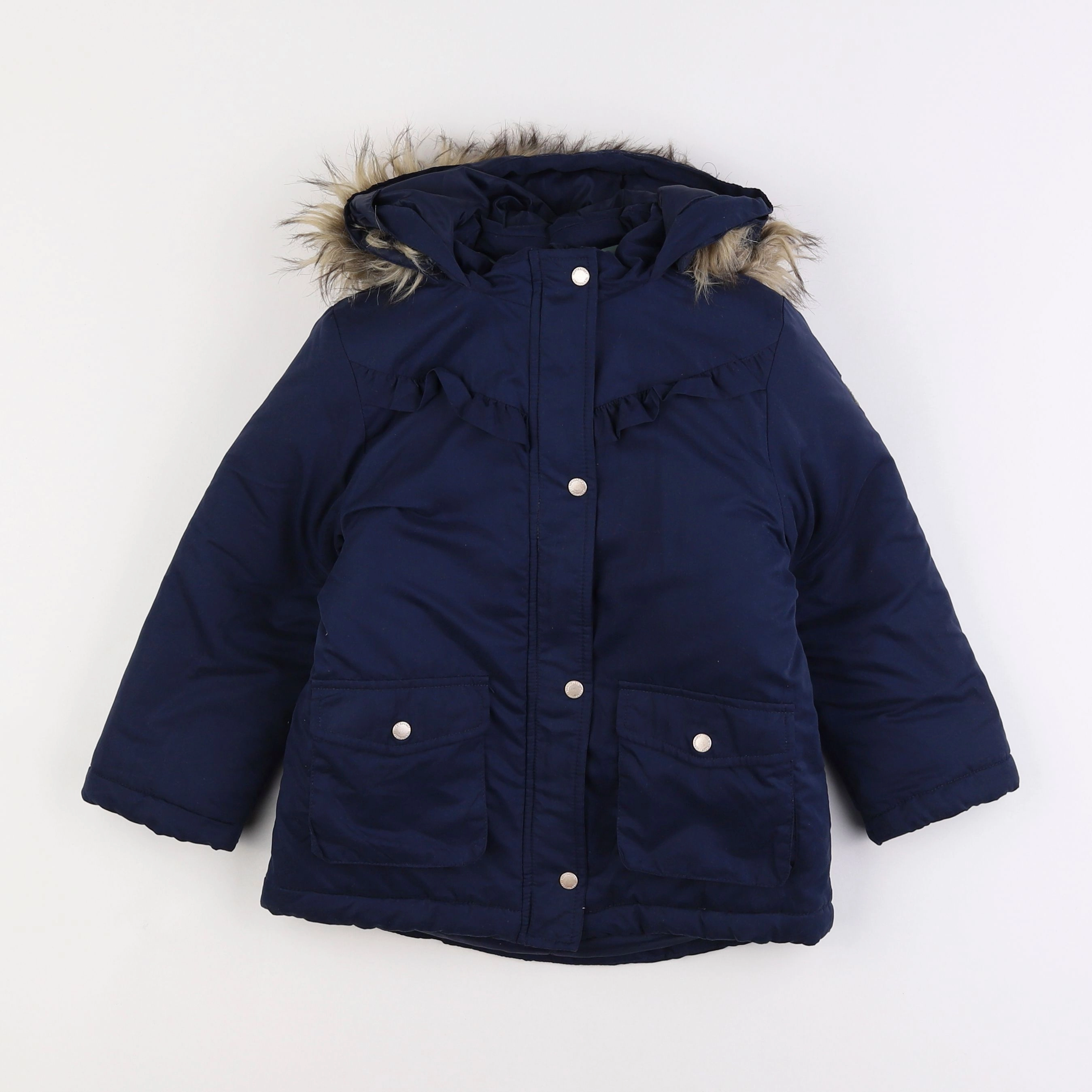 Vertbaudet - manteau doublure amovible bleu - 5 ans