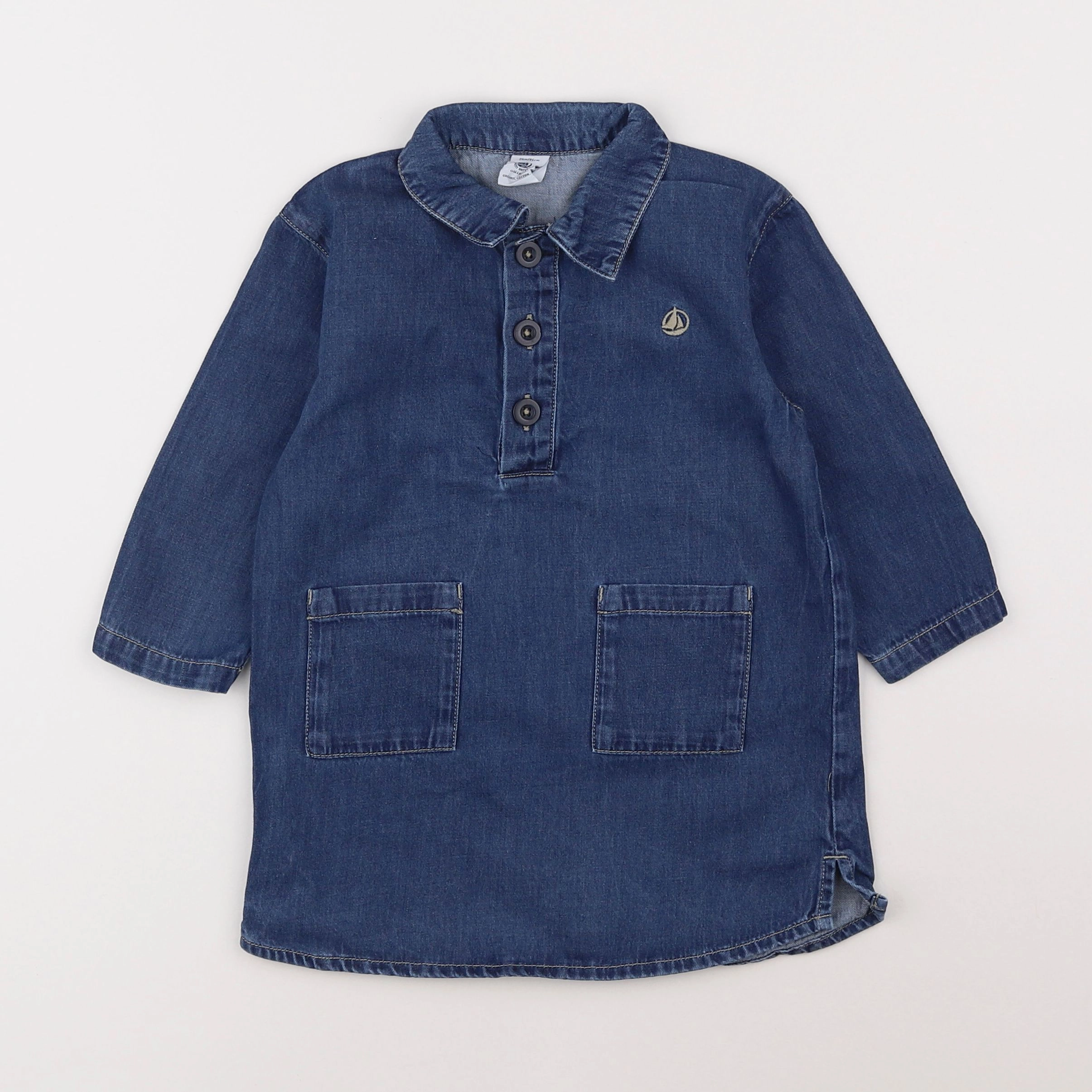 Petit Bateau - robe bleu - 2 ans