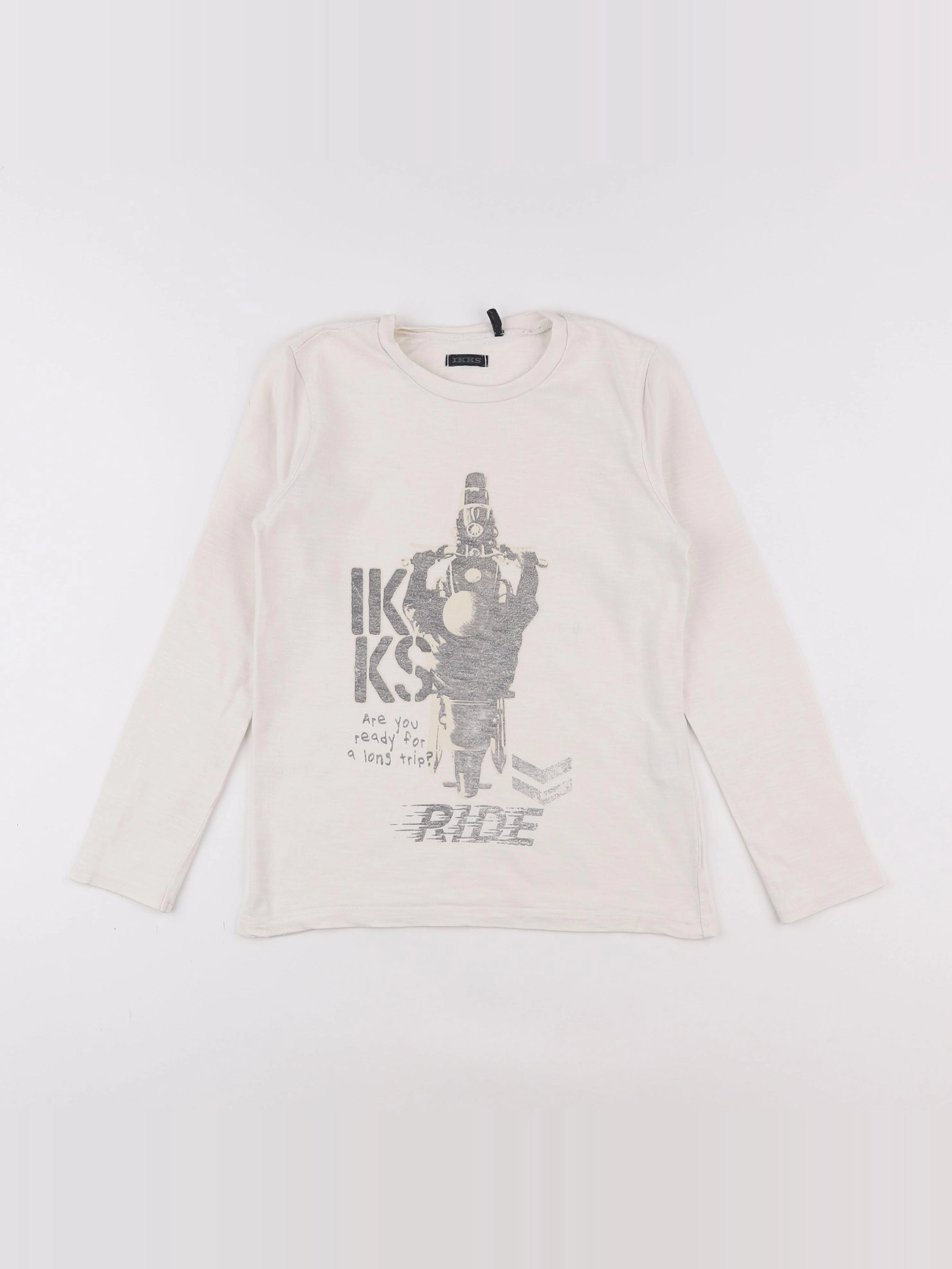 IKKS - tee-shirt blanc - 8 ans