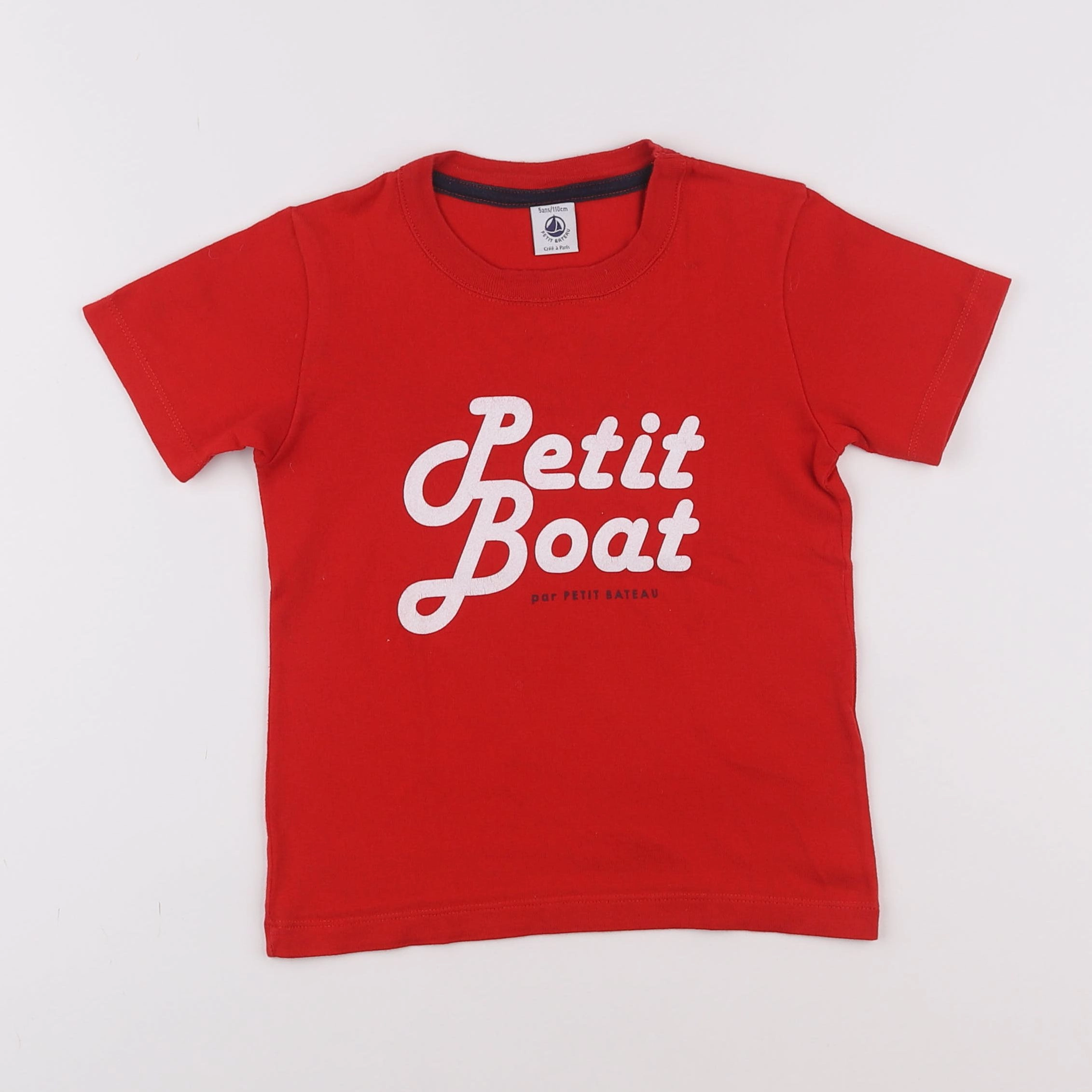 Petit Bateau - tee-shirt rouge - 5 ans