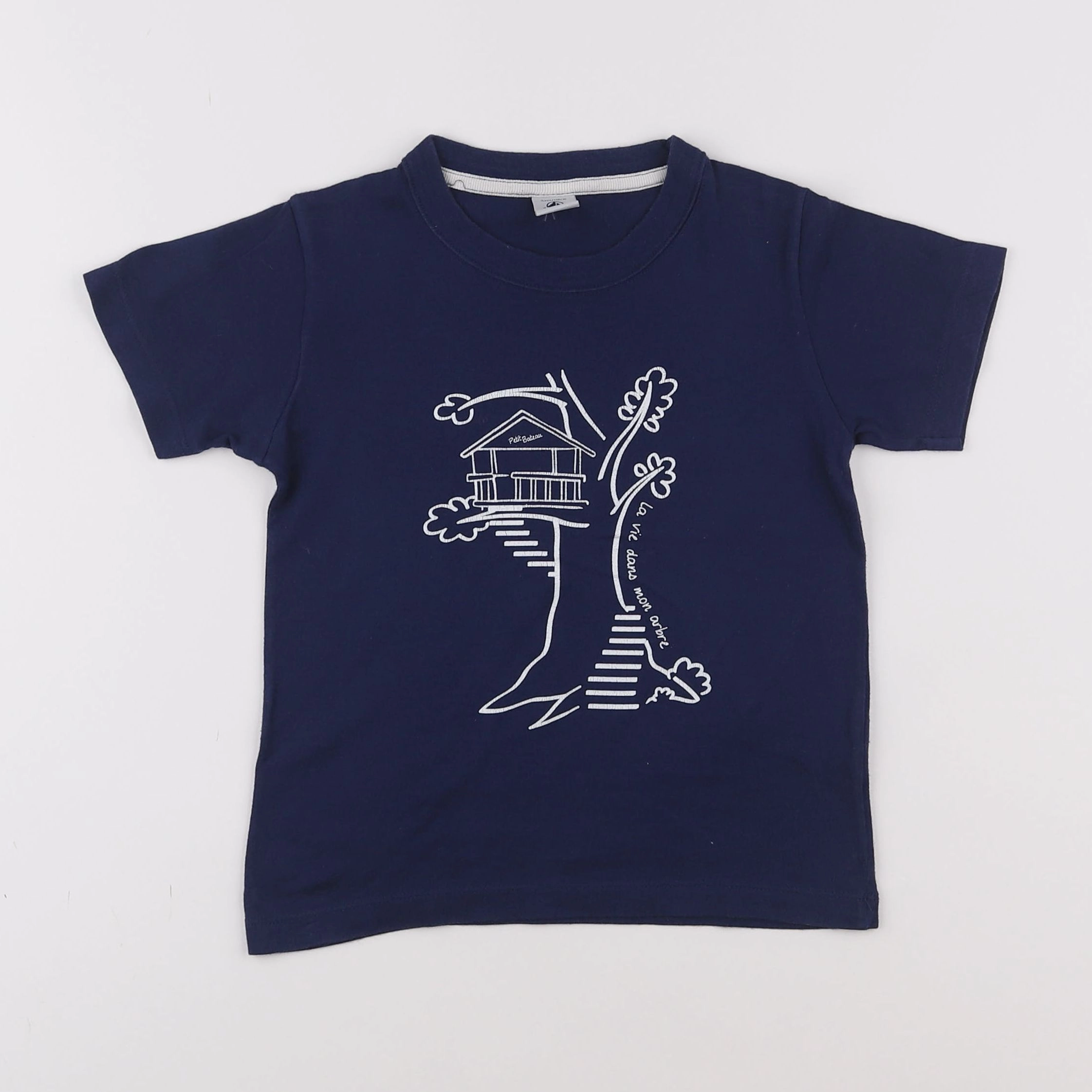 Petit Bateau - tee-shirt bleu - 5 ans