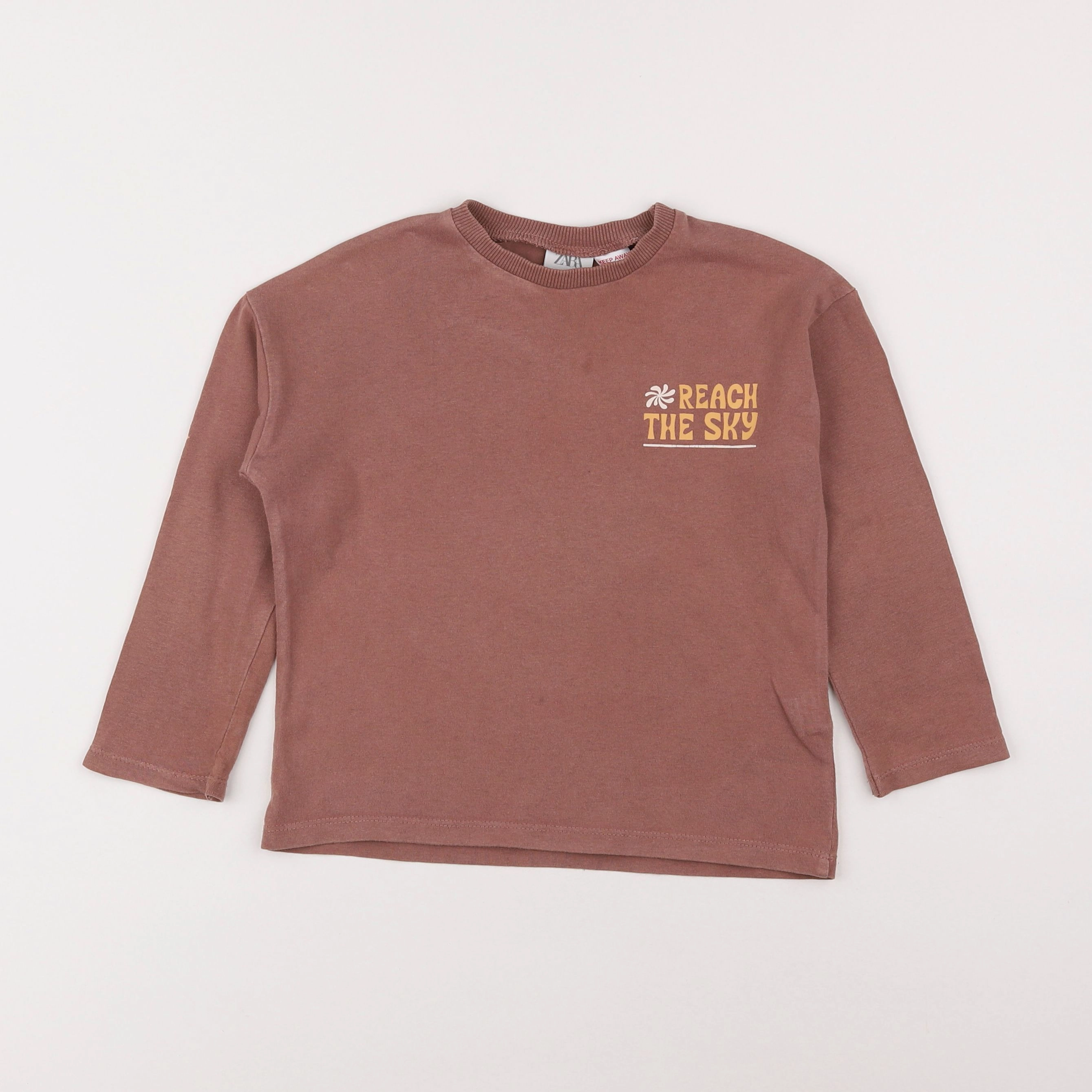 Zara - tee-shirt imprimé au dos marron - 2/3 ans