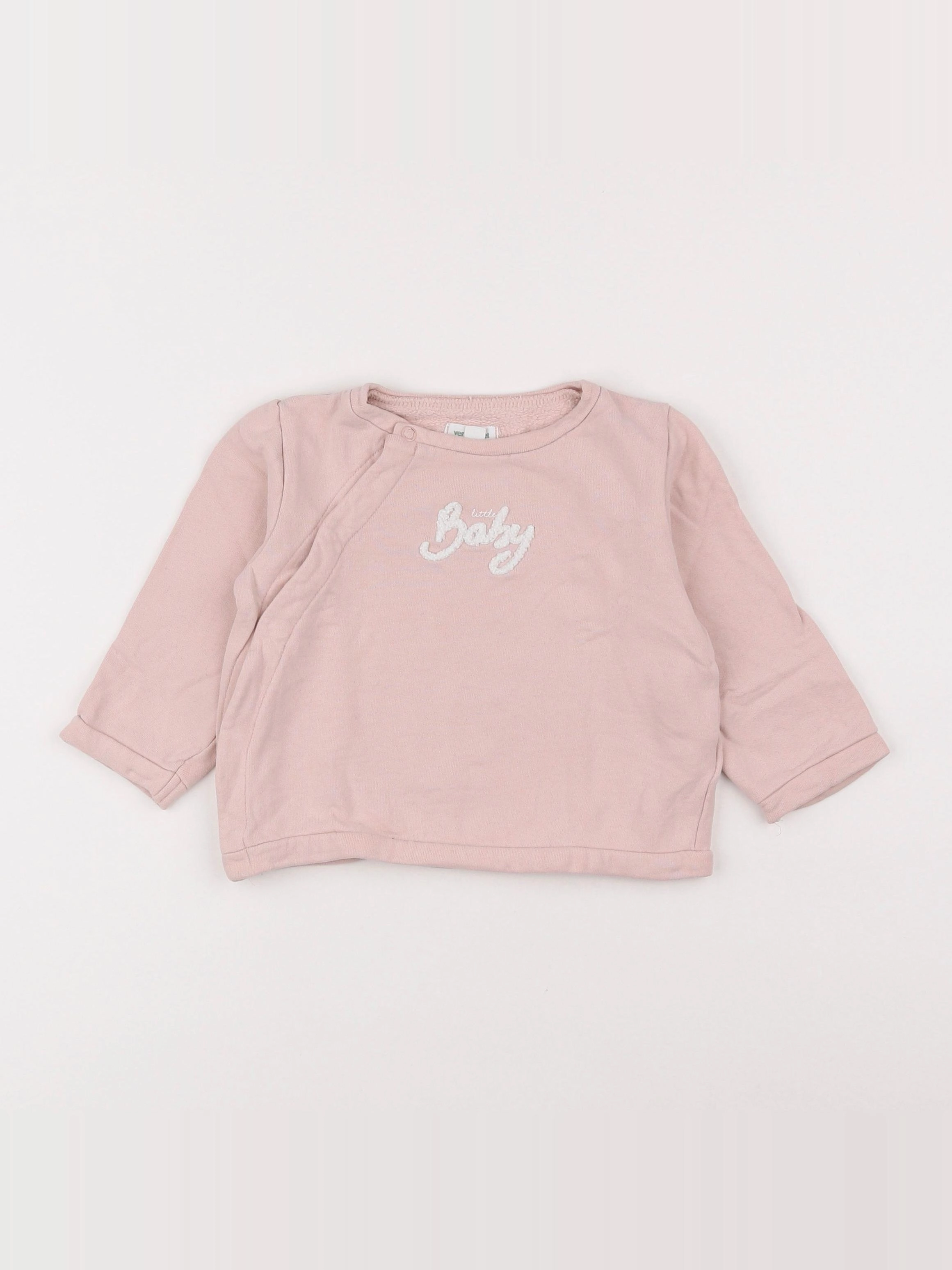 Vertbaudet - sweat rose - 12 mois