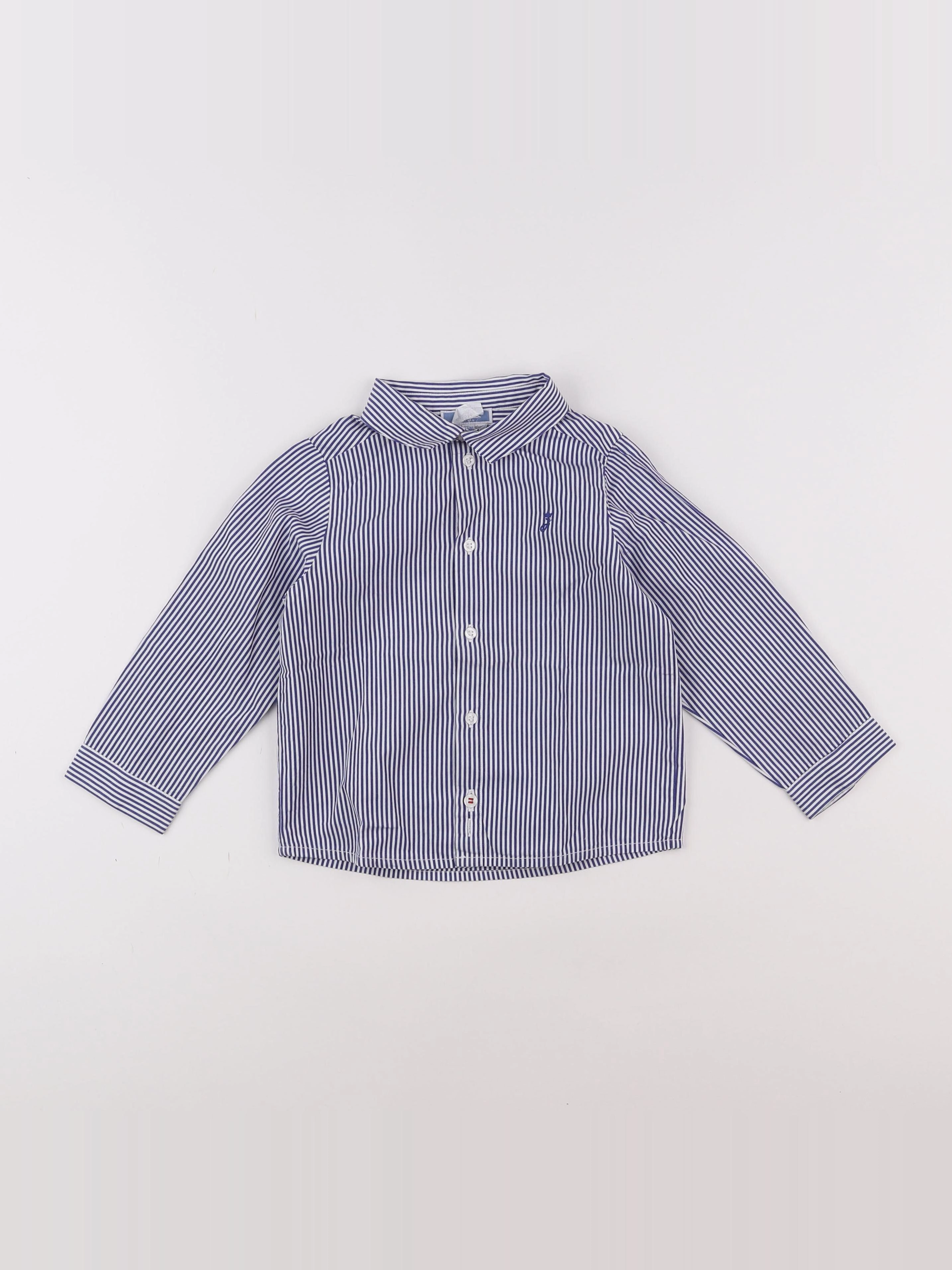 Jacadi - chemise blanc, bleu - 3 ans