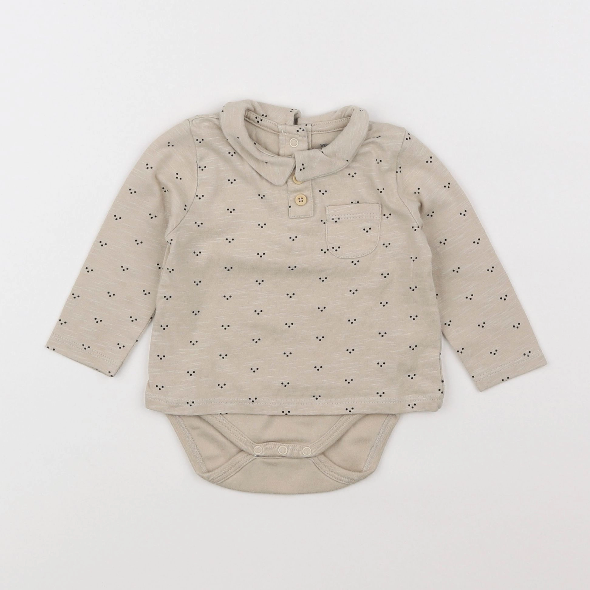 Vertbaudet - body tee-shirt beige - 3 mois