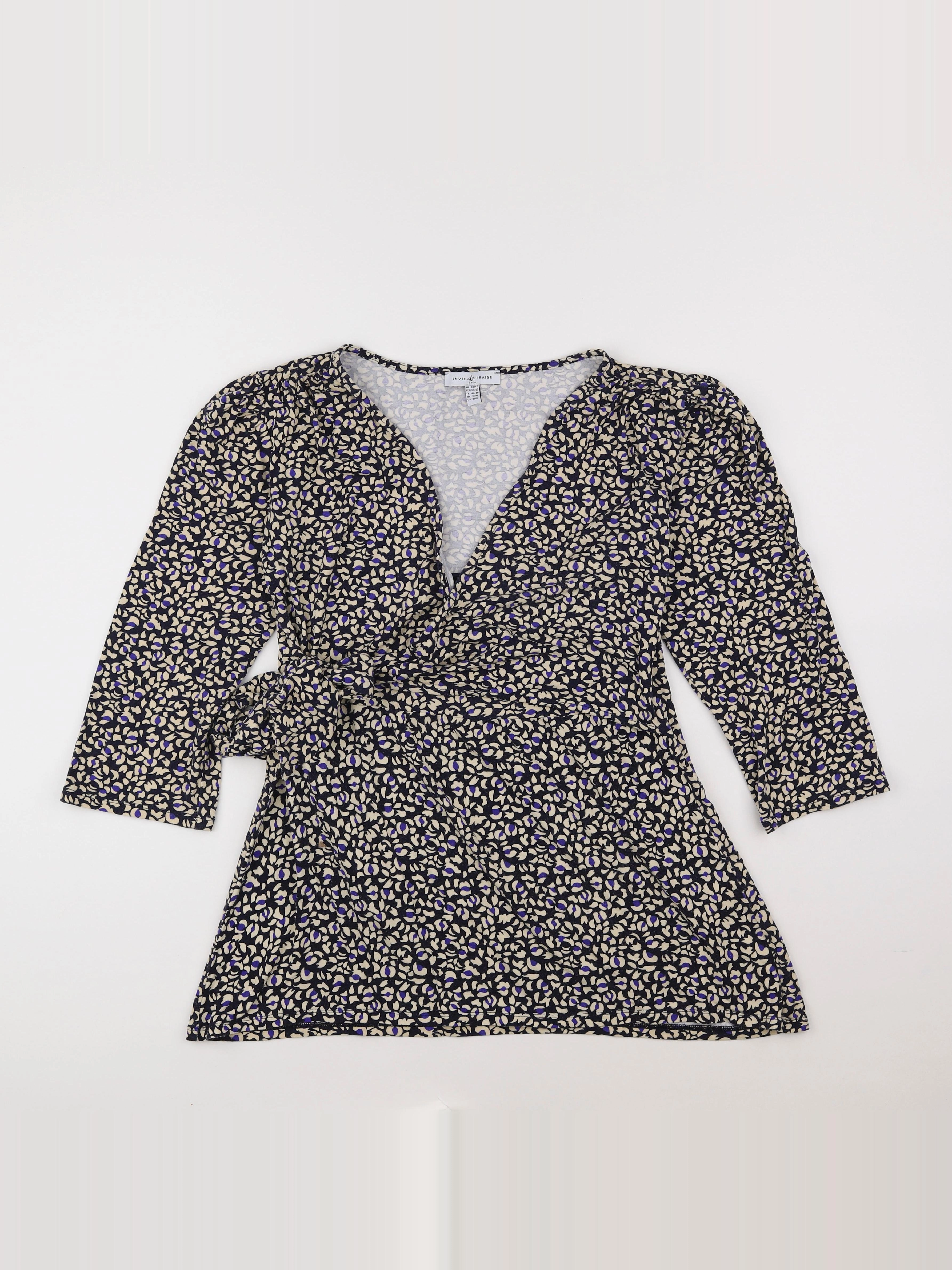 Envie de fraise - tee-shirt grossesse bleu, beige - 40 à 42