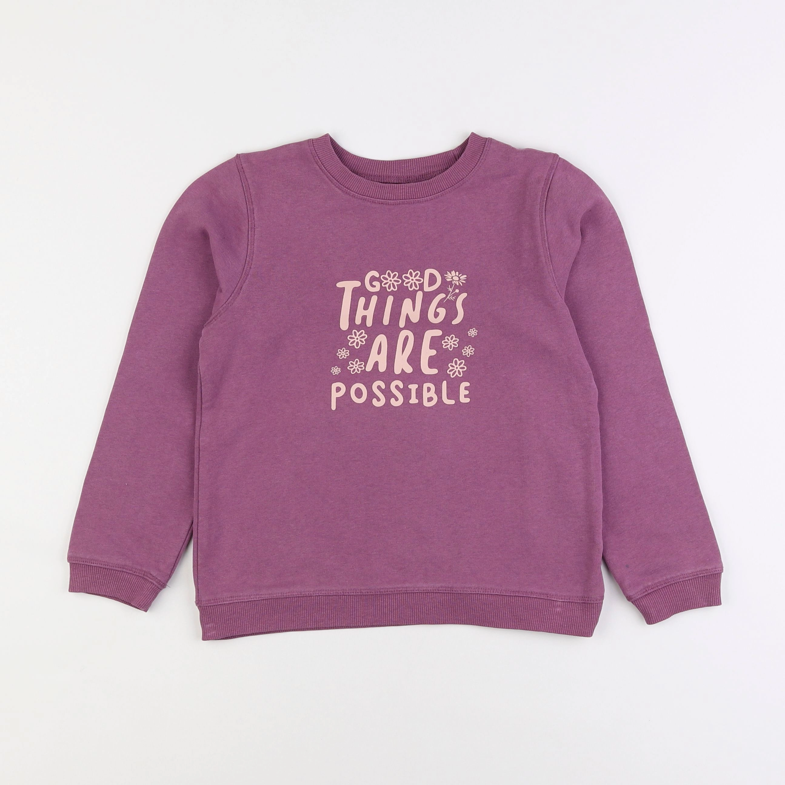 Vertbaudet - sweat violet - 8 ans