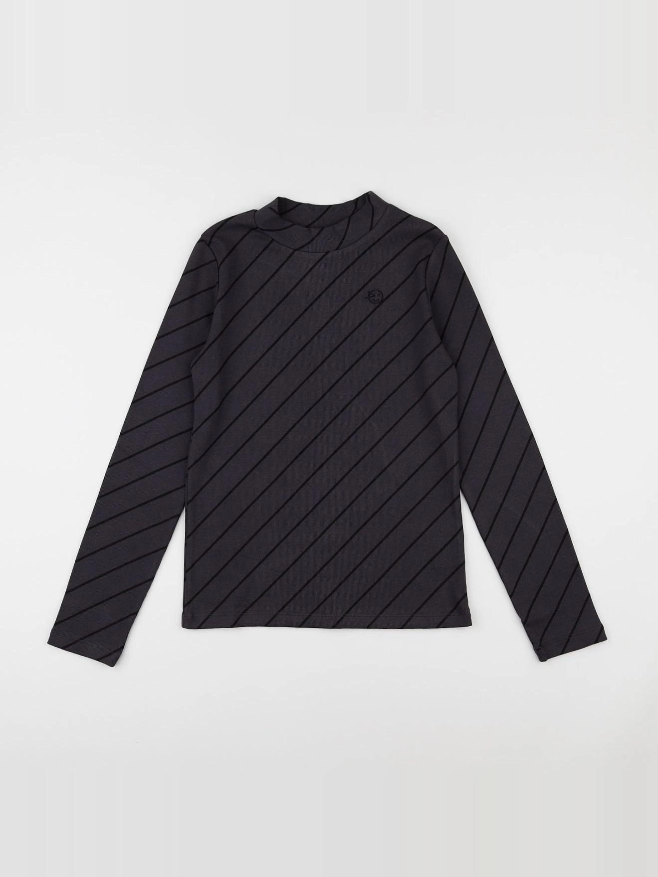 Wynken - Tee-shirt manches longues Gris Noir - 12 ans