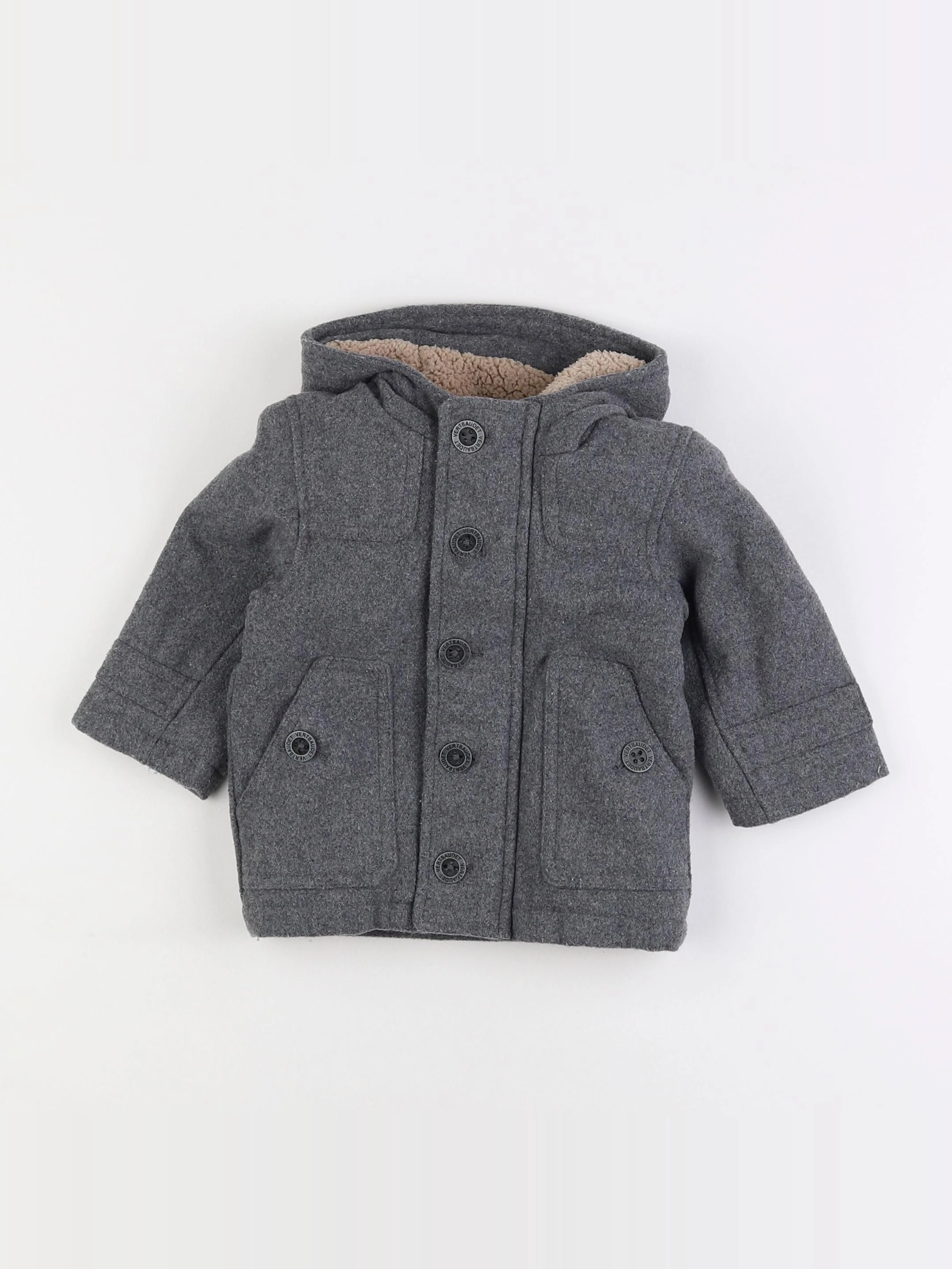 Vertbaudet - manteau gris - 9 mois