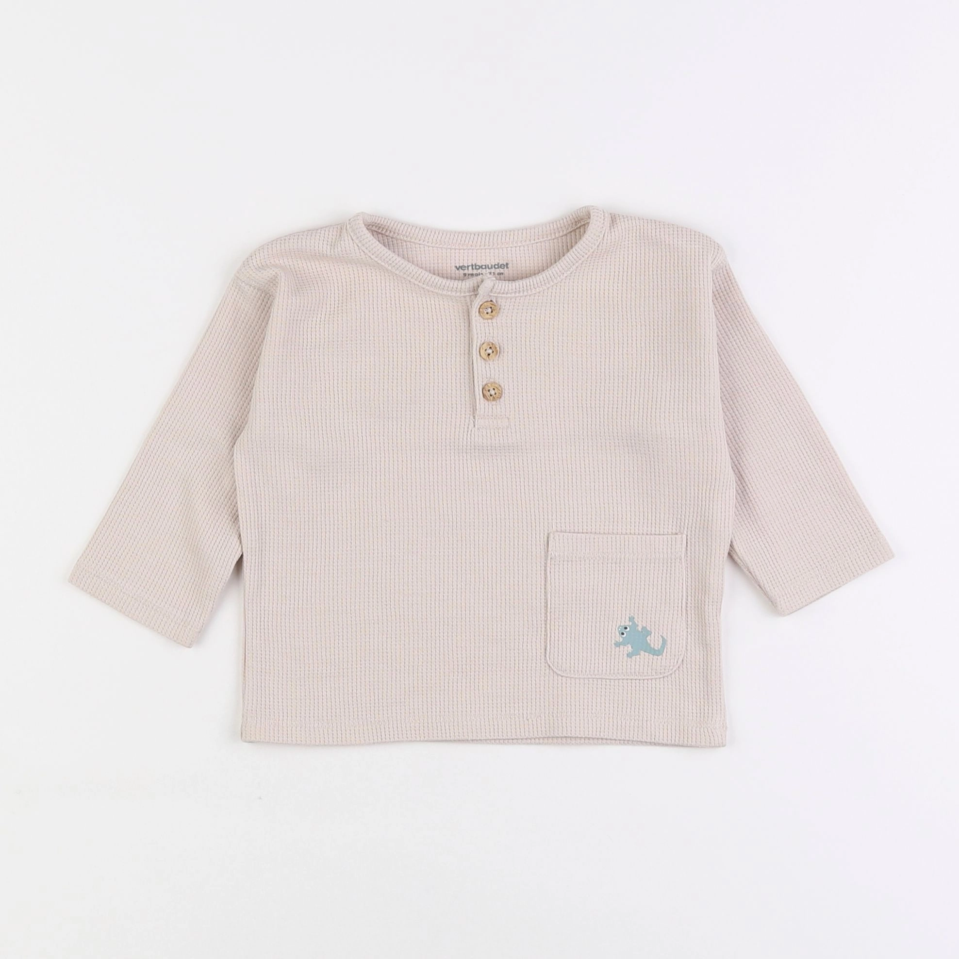 Vertbaudet - tee-shirt beige - 9 mois