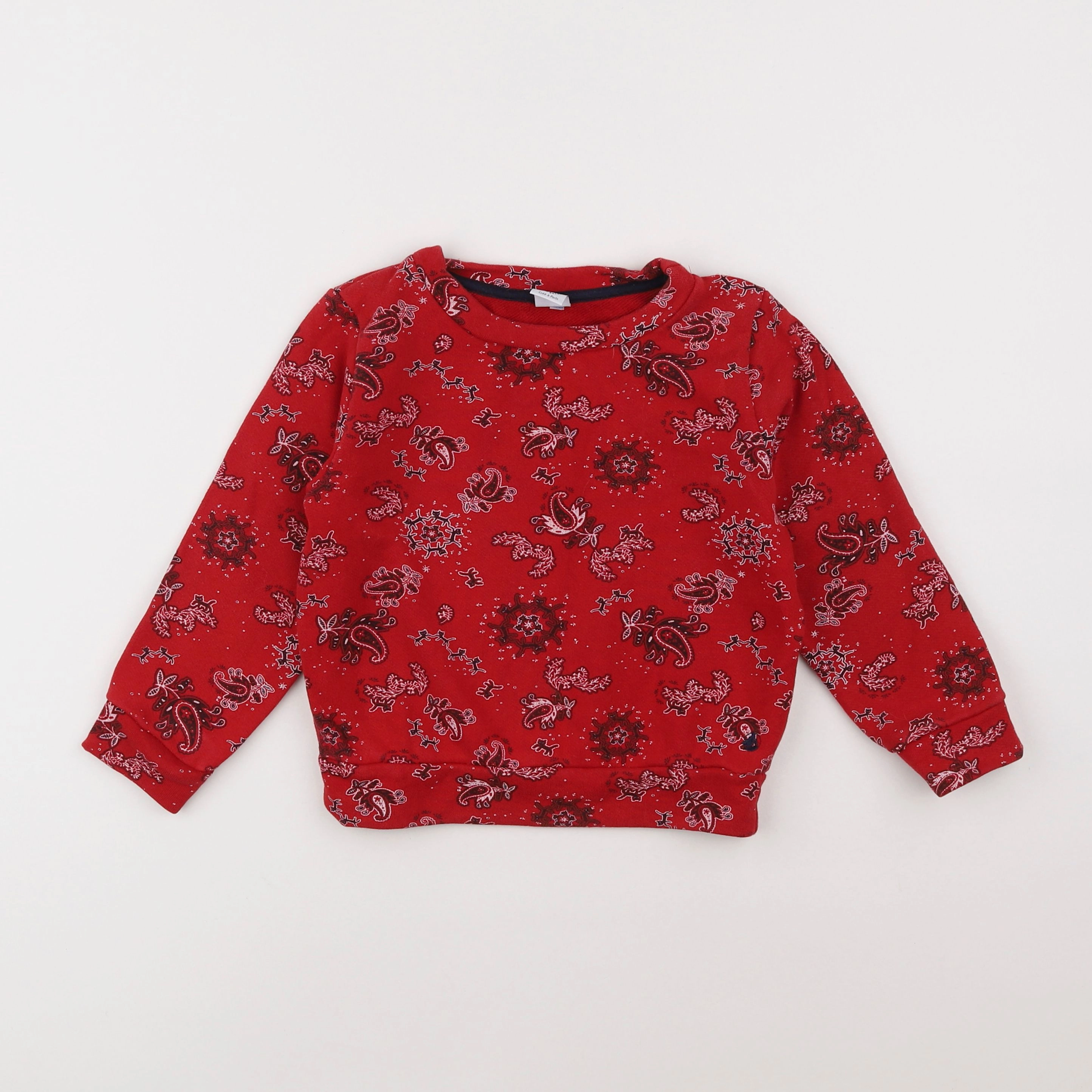 Petit Bateau - sweat rouge - 5 ans